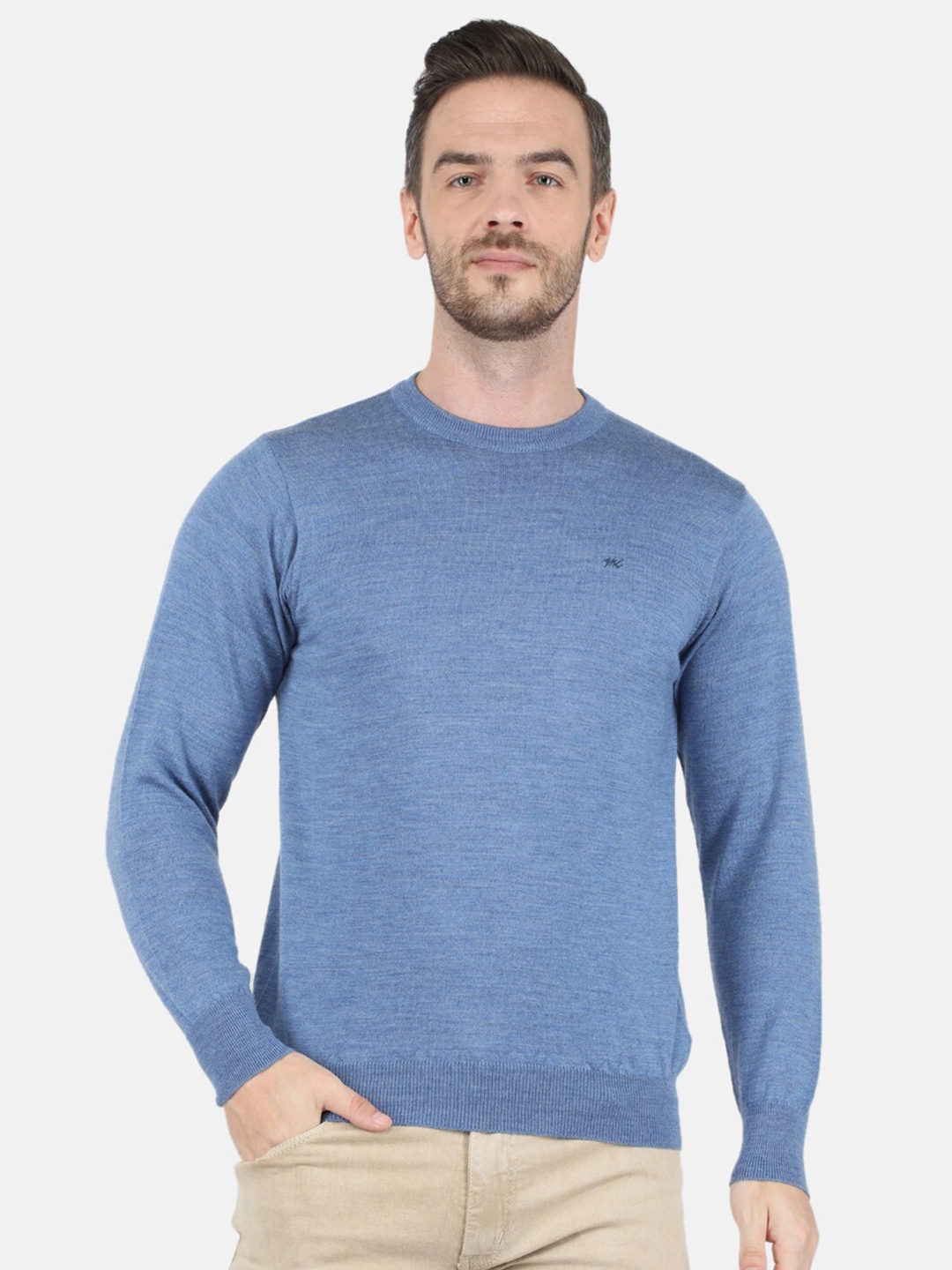 

Monte Carlo Men Blue Solid Sweater