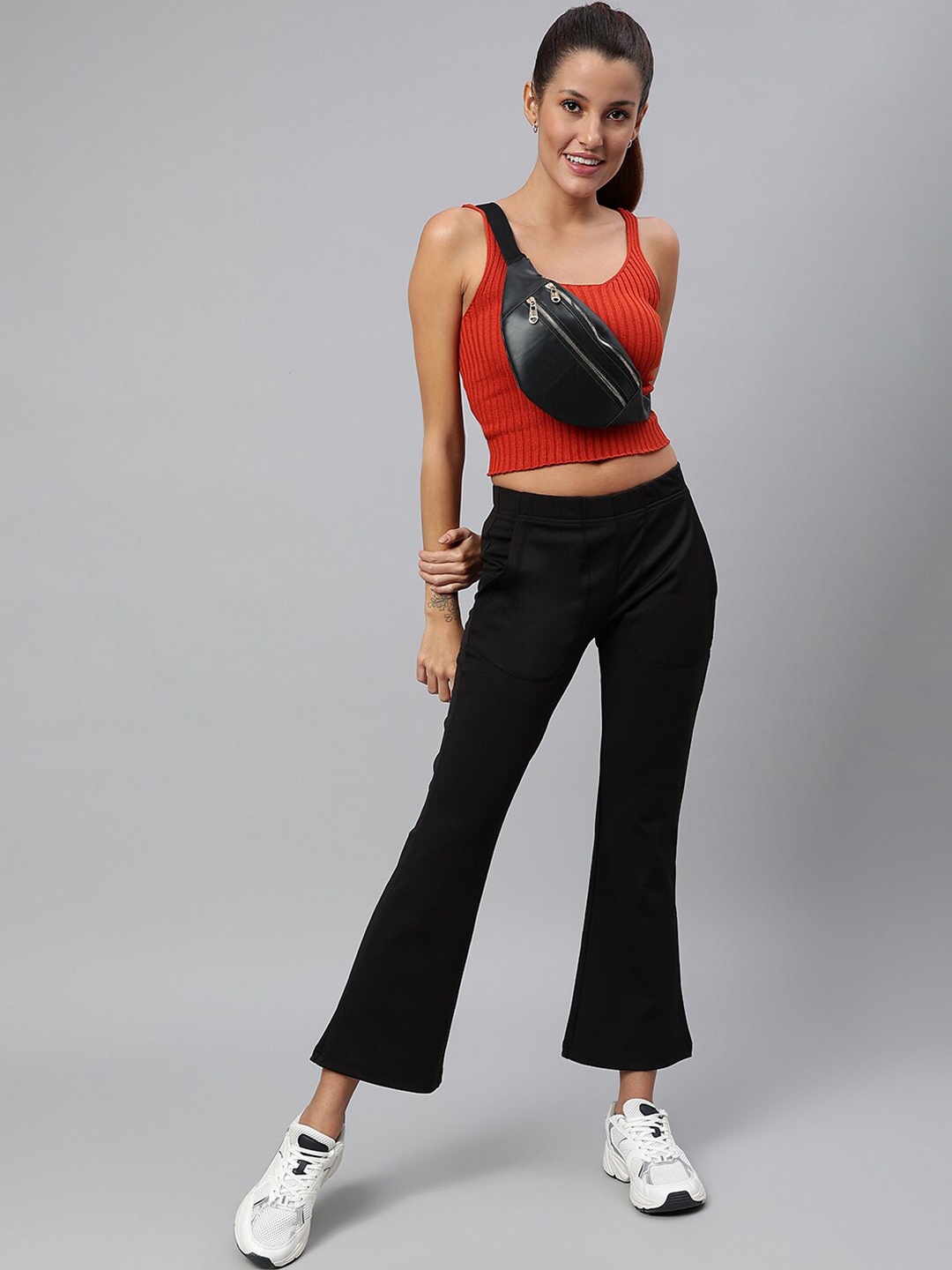 

Pritla Women Orange Striped Organic Cotton Crop Top