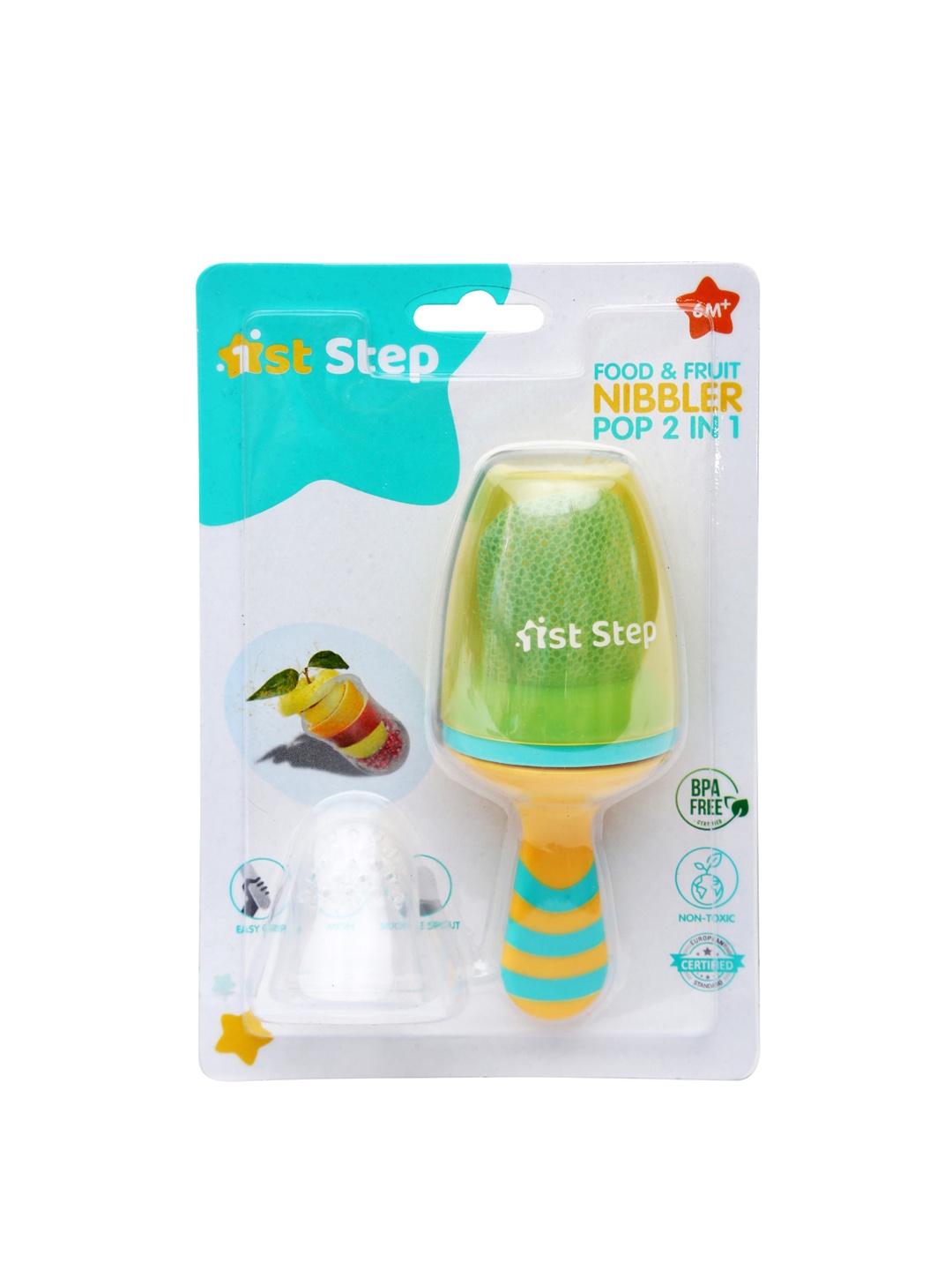 

1st Step Kids Yellow & Blue BPA Free Fruit and Food Nibbler