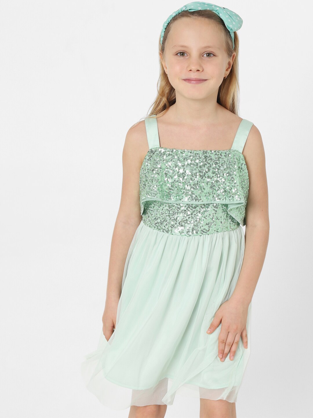 

KIDS ONLY Girls Green Embellished Dress