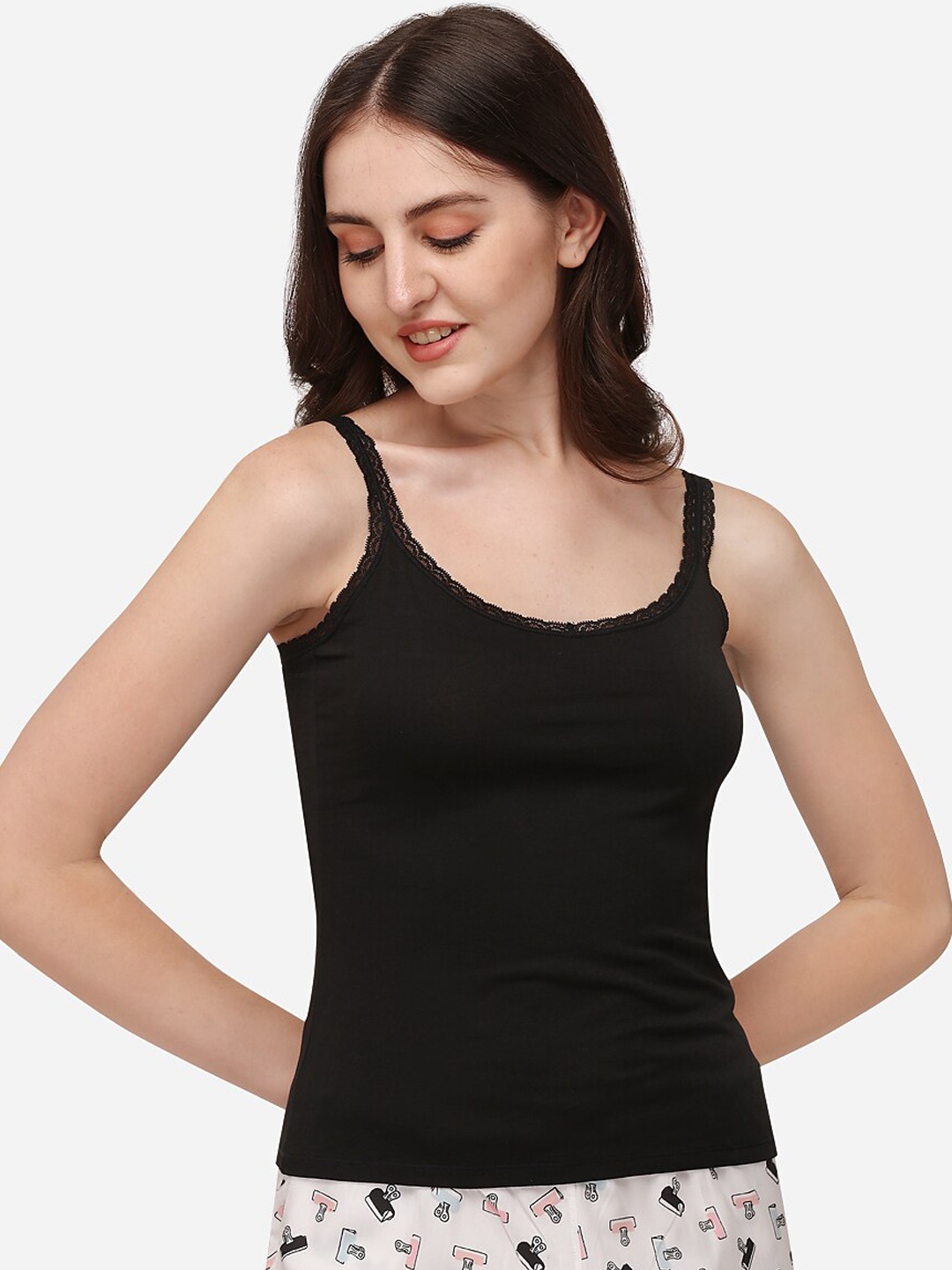 

Soie Women Black Solid Camisoles