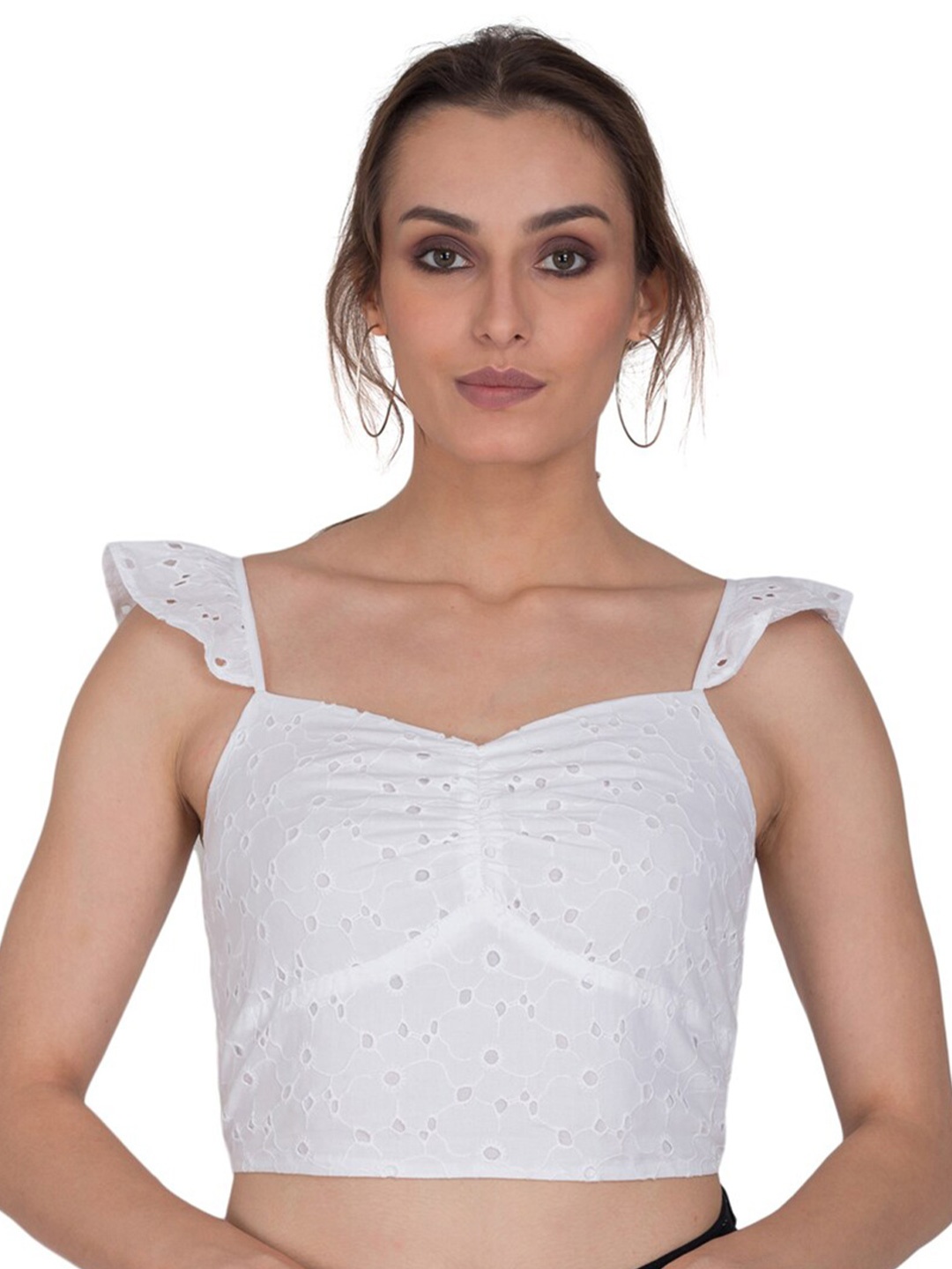 

sandy AND ritz Women White Bralette Sleeveless Crop Top