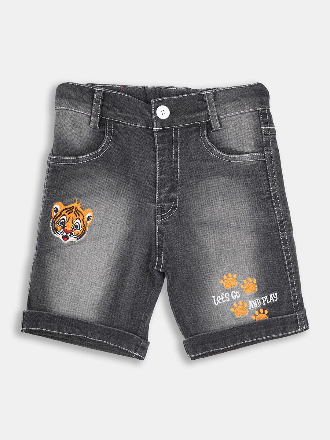 

Little County Boys Black Washed Denim Outdoor Pure Cotton Denim Shorts