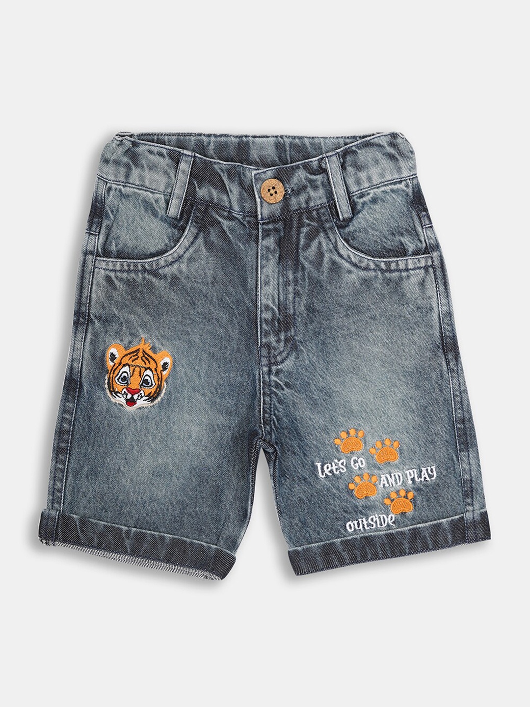 

Little County Boys Blue Pure cotton Washed Denim Outdoor Shorts