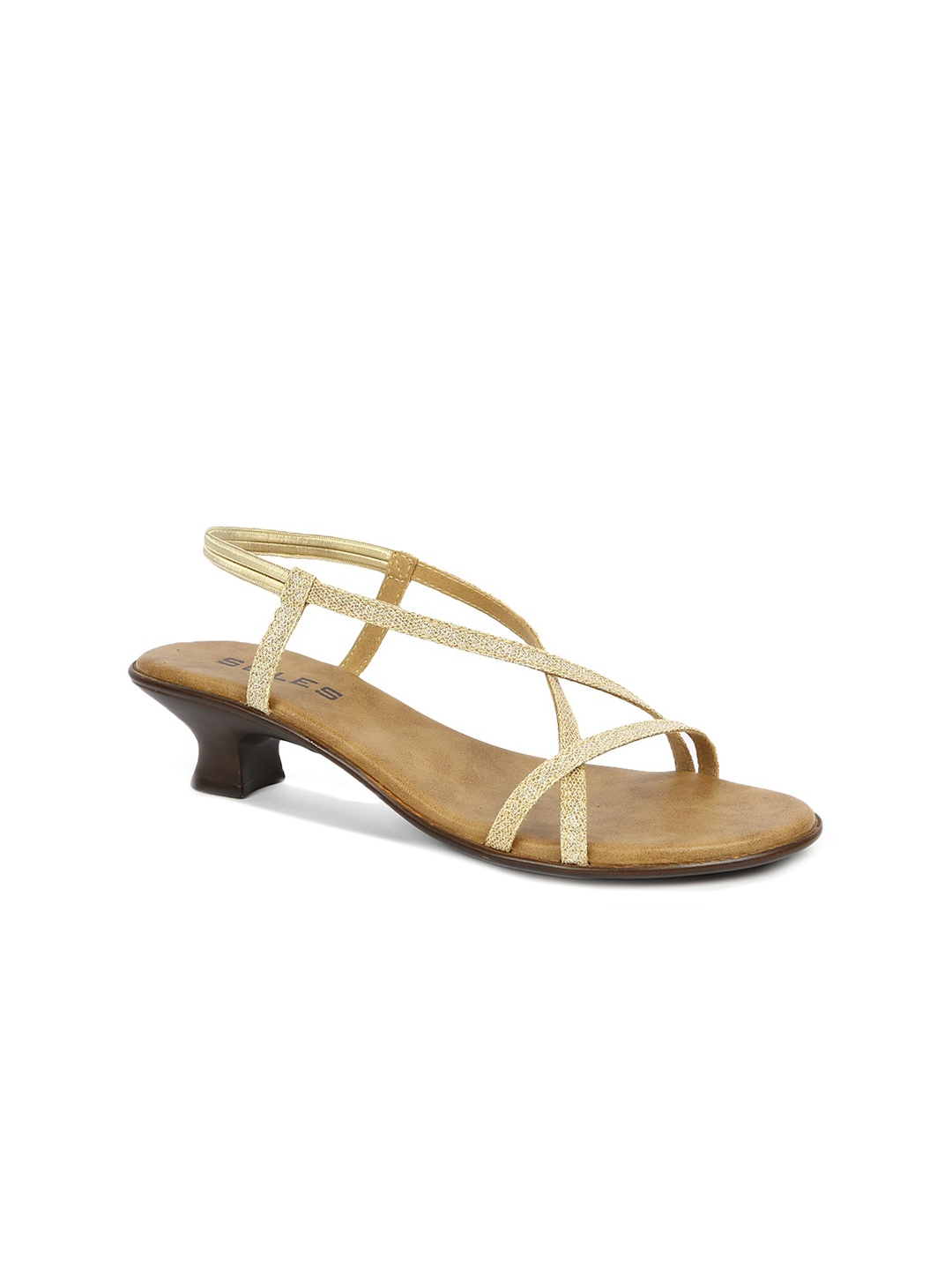 

SOLES Women Gold-Toned Block Sandals