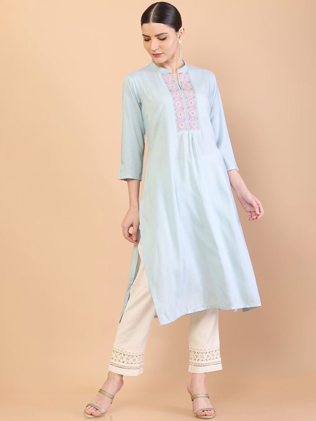 

Soch Women Green Floral Yoke Design Kurta