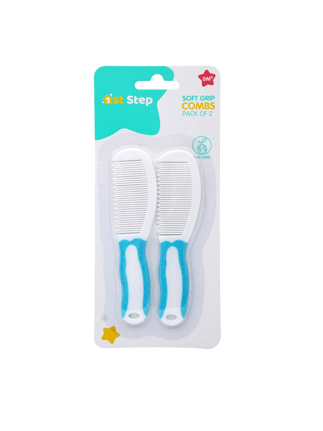 

1st Step Kids Pack of 2 Solid Baby Hair Comb, Blue