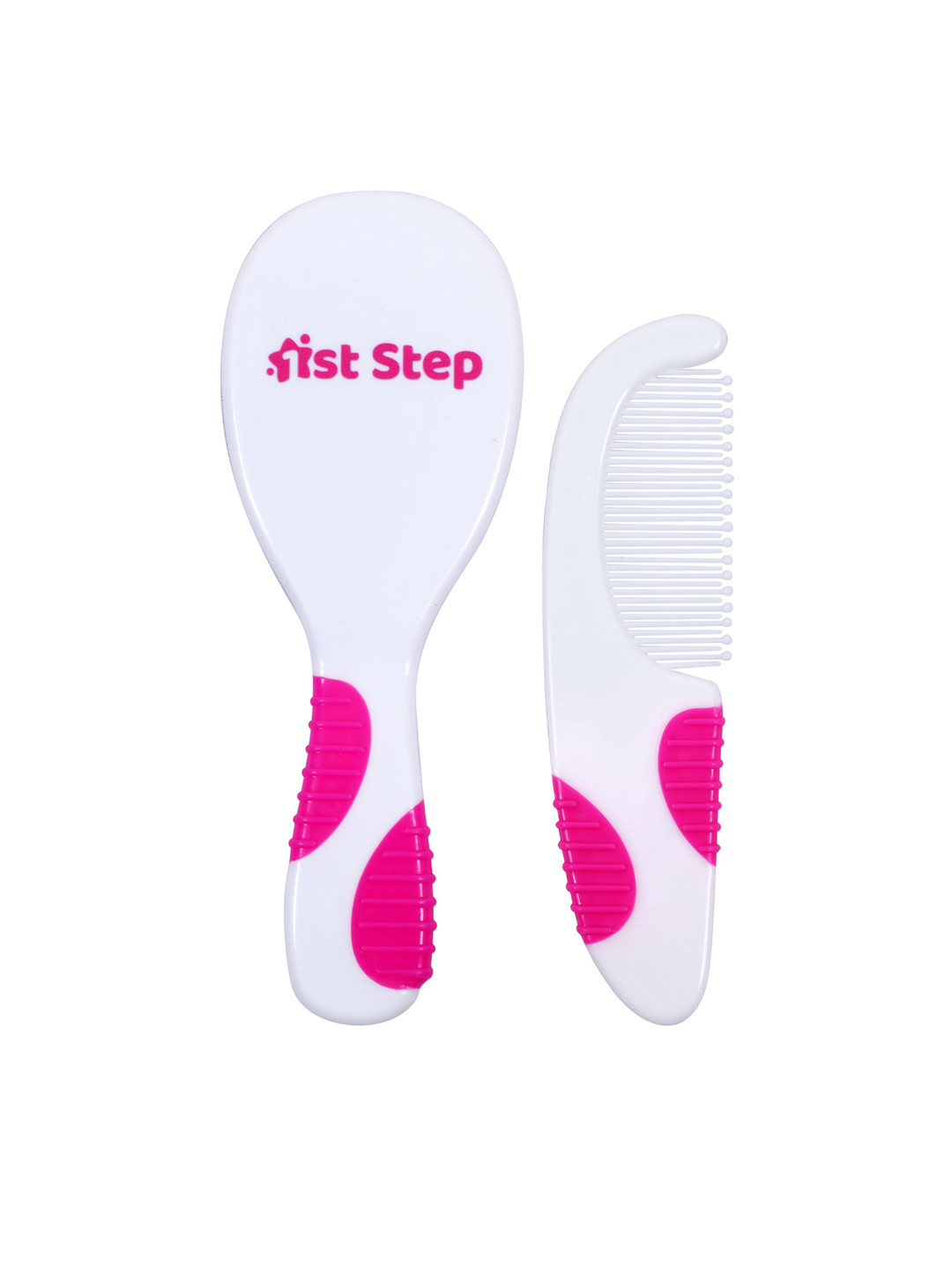 

1st Step Kids White & Pink Comb and Brush Set/Grooming Set