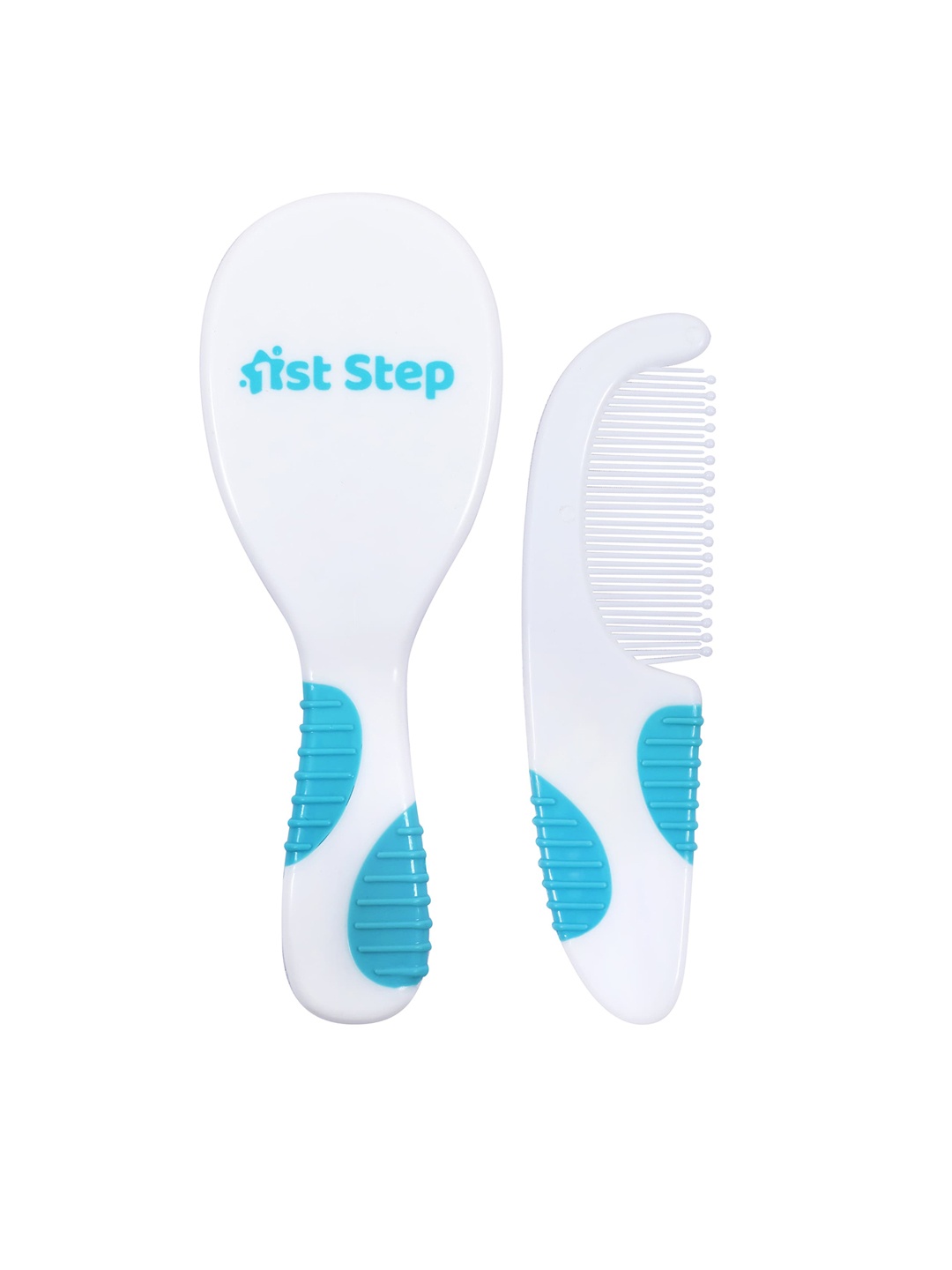 

1st Step Kids White Baby Grooming Kit Hair Brush & Comb Set with Soft Bristles, Blue
