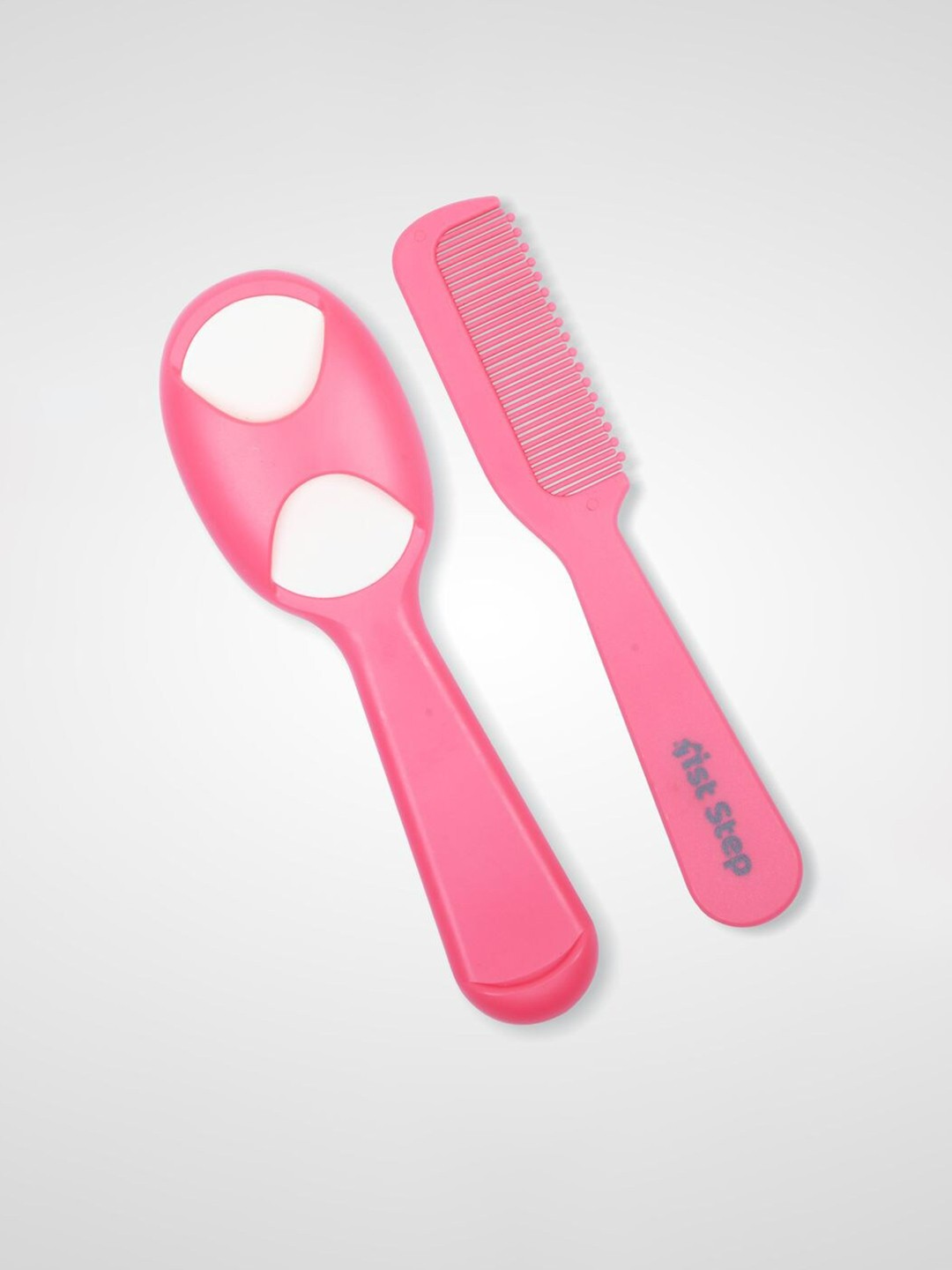 

1st Step Comb and Brush Set/Grooming Set with Soft Bristles, Pink