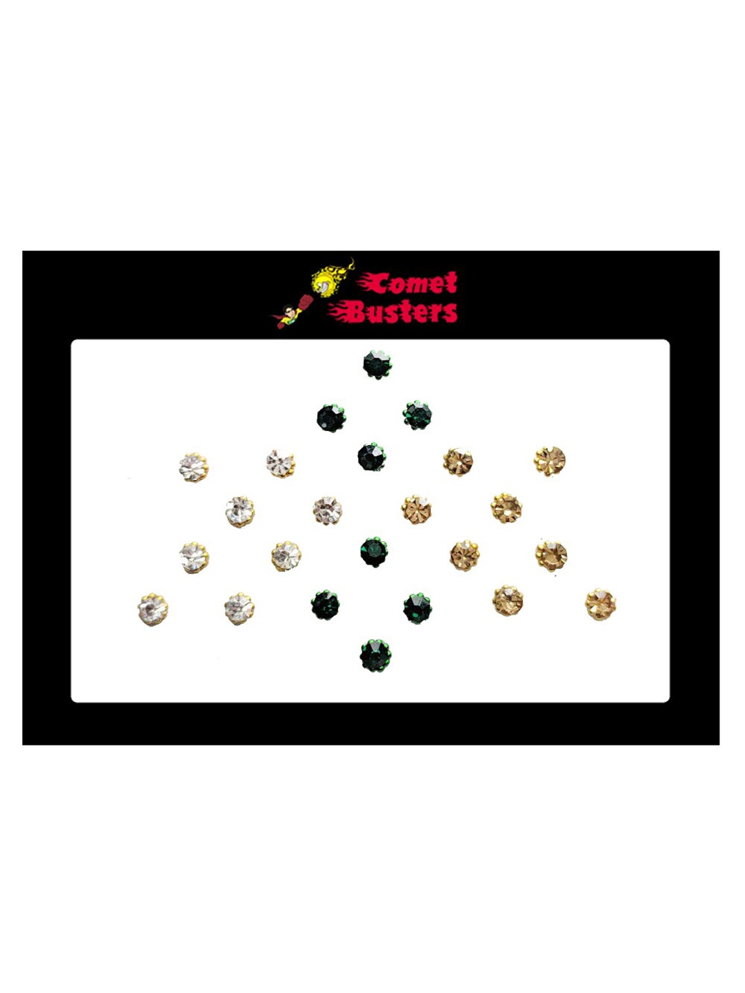 

Comet Busters 24 Pcs Stone Studded Bindi, Green