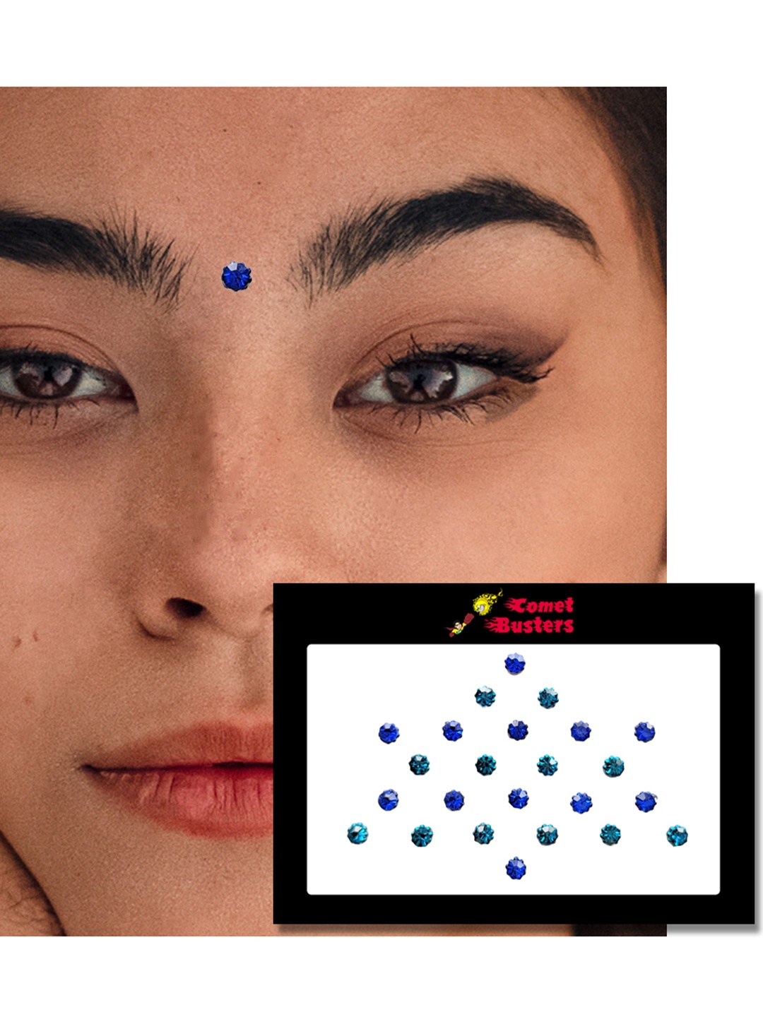 

Comet Busters 24 Pcs Stone Studded Bindi, Blue