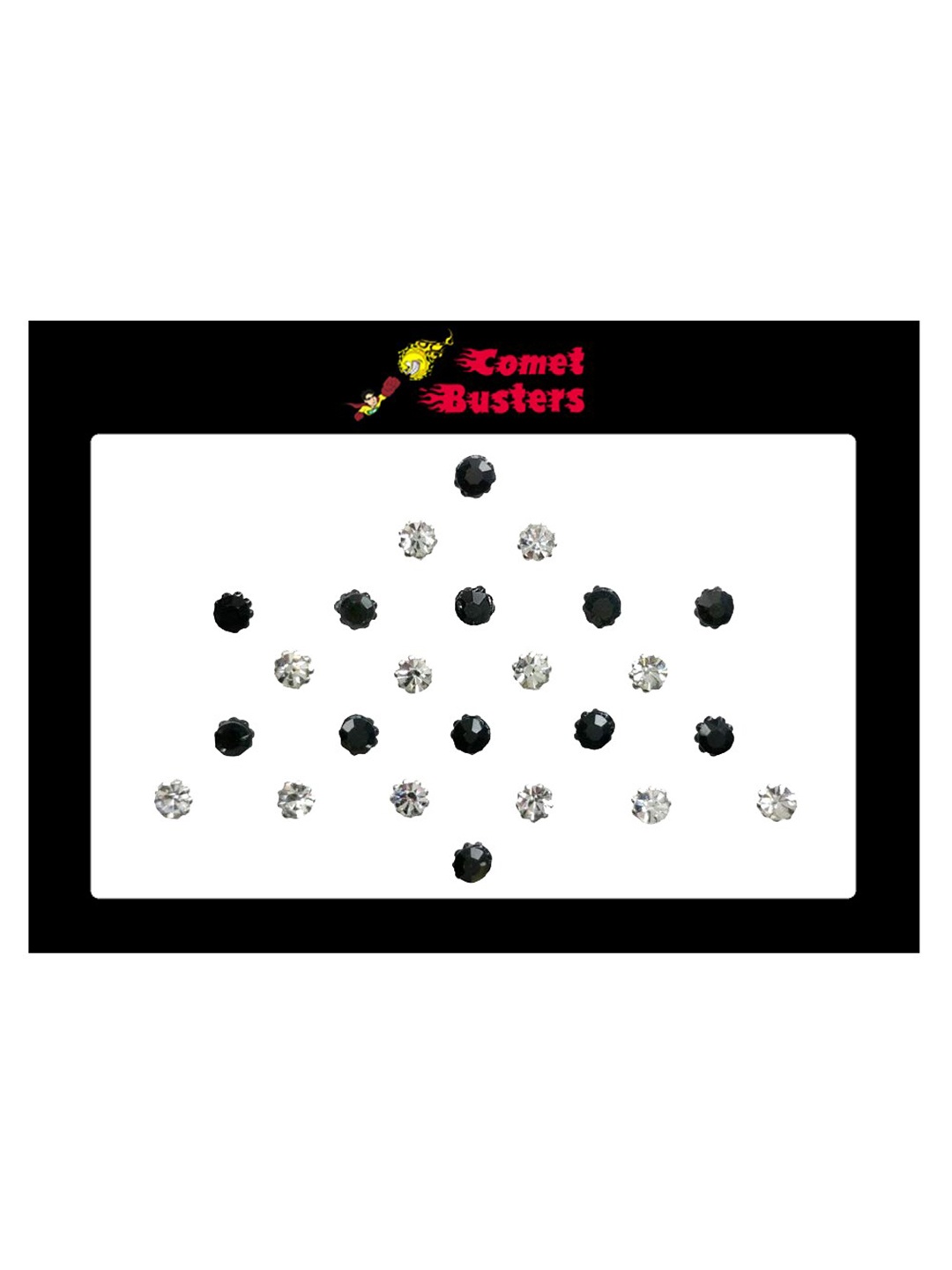 

Comet Busters 24 Pcs Stone Studded Bindi, Black