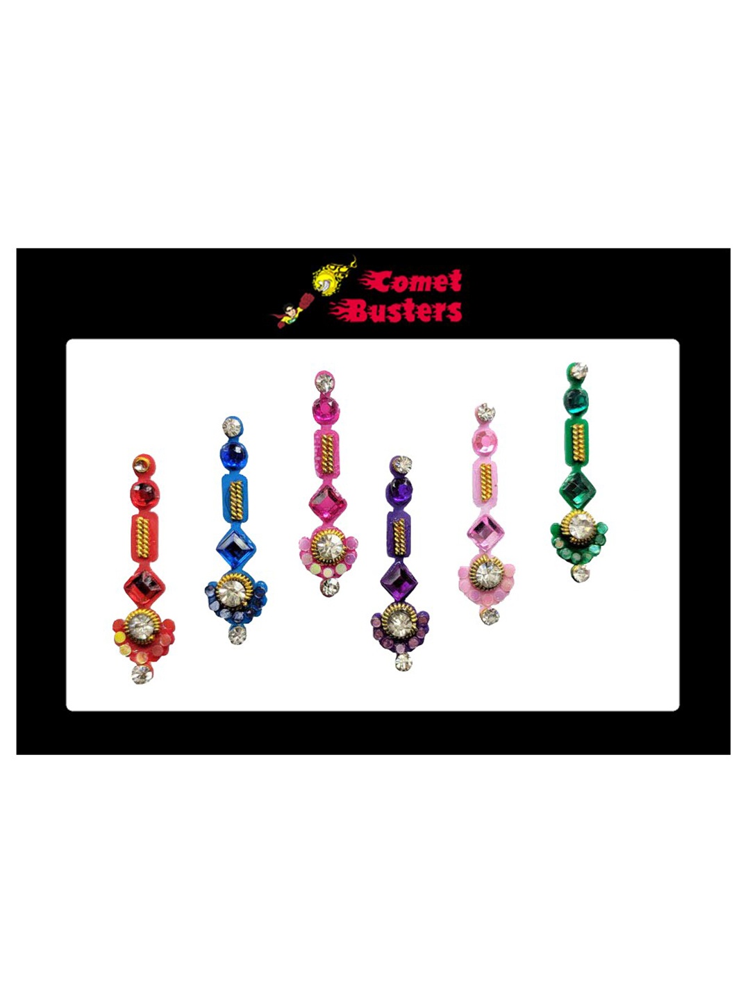 

Comet Busters Multicoloured Bindis, Multi