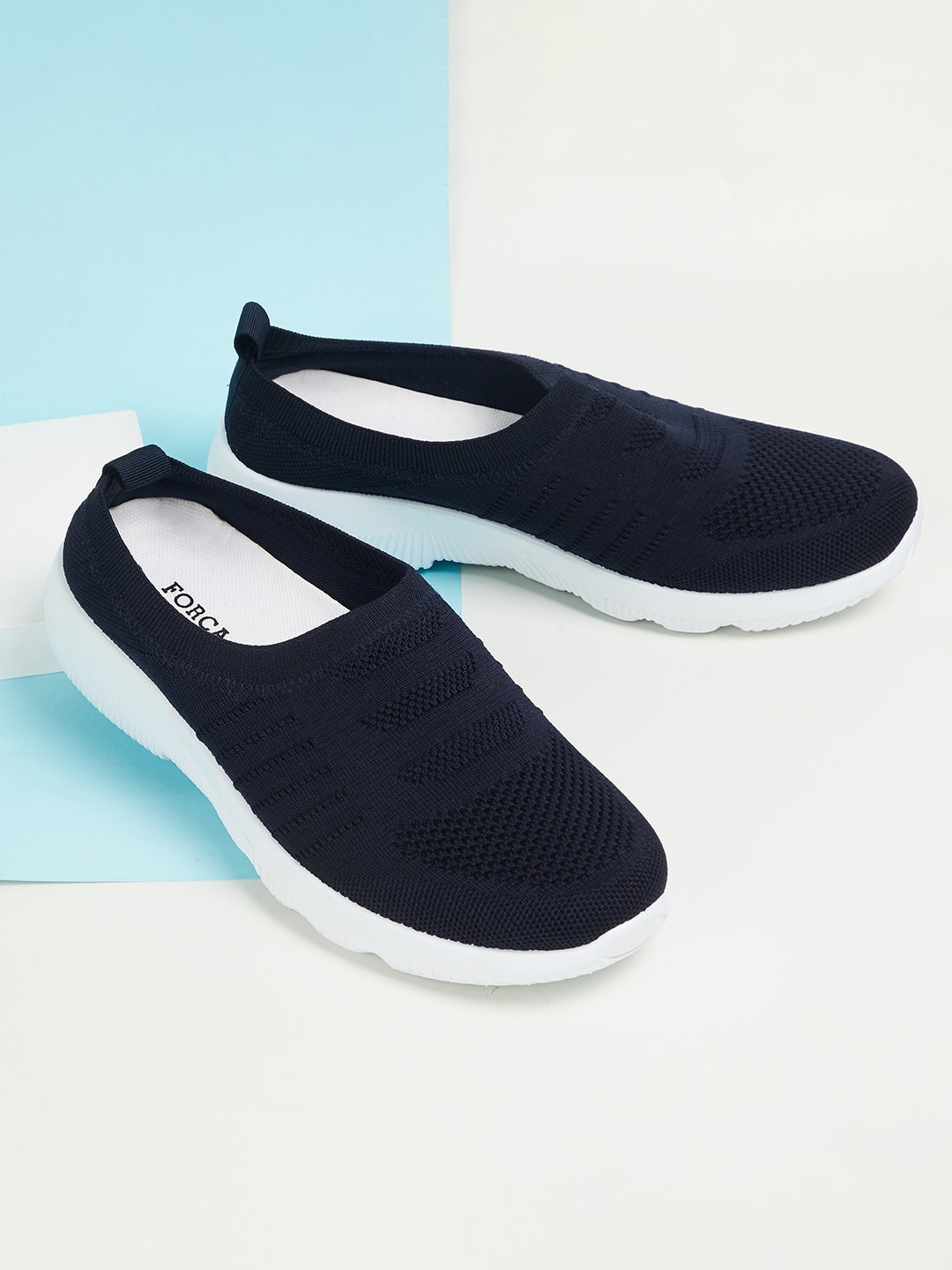 

Forca by Lifestyle Men Navy Blue Woven Design Slip-On Casual Sneakers