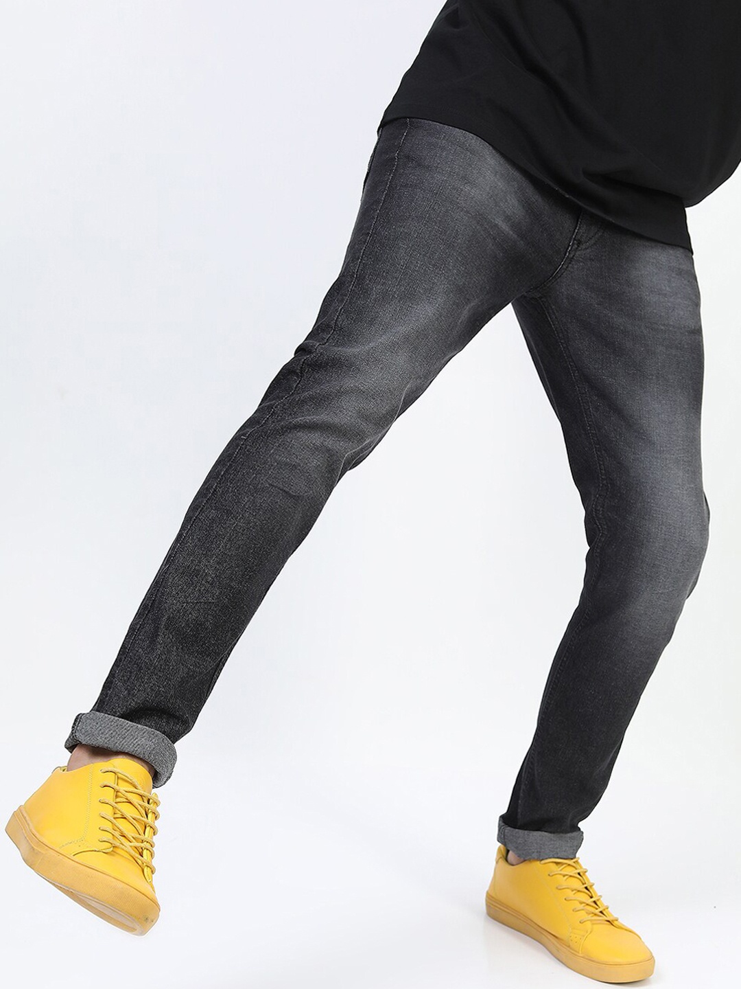 

HIGHLANDER Men Grey Slim Fit Heavy Fade Stretchable Jeans