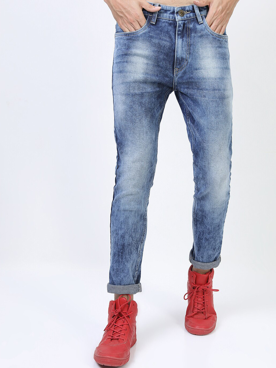 

HIGHLANDER Men Blue Skinny Fit Heavy Fade Stretchable Jeans