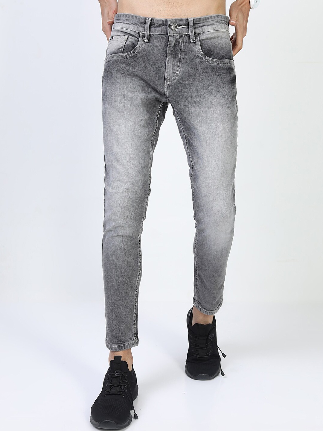 

HIGHLANDER Men Grey Skinny Fit Heavy Fade Stretchable Jeans