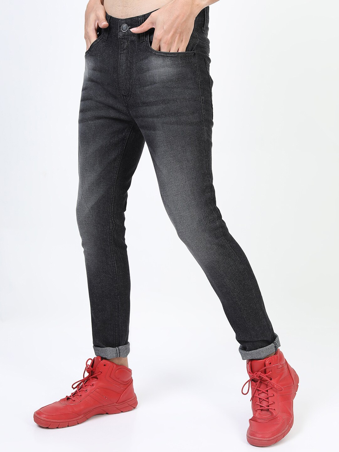 

HIGHLANDER Men Grey Skinny Fit Light Fade Stretchable Jeans