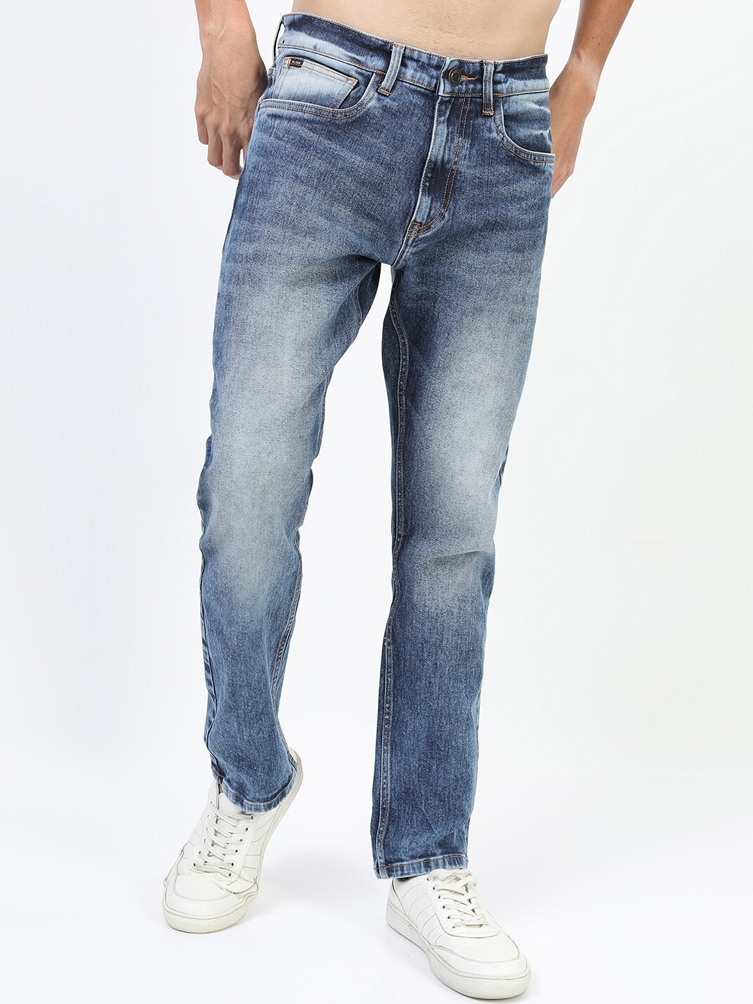 

HIGHLANDER Men Blue Straight Fit Heavy Fade Stretchable Jeans