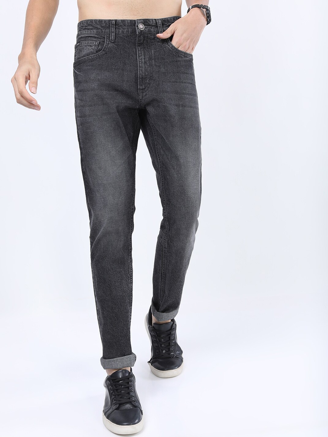 

HIGHLANDER Men Grey Tapered Fit Clean look Stretchable Jeans