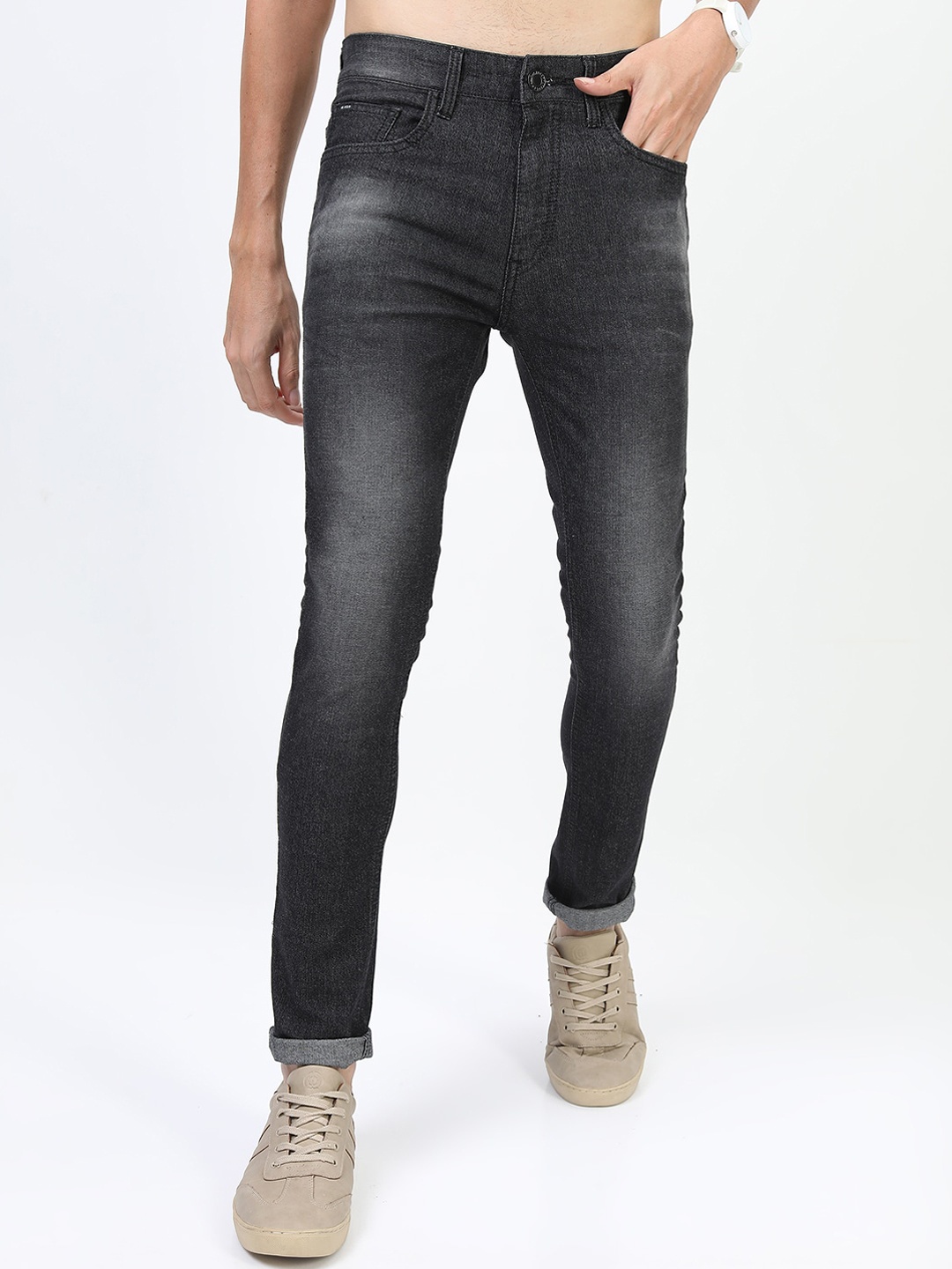 

HIGHLANDER Men Black Skinny Fit Clean look Stretchable Jeans