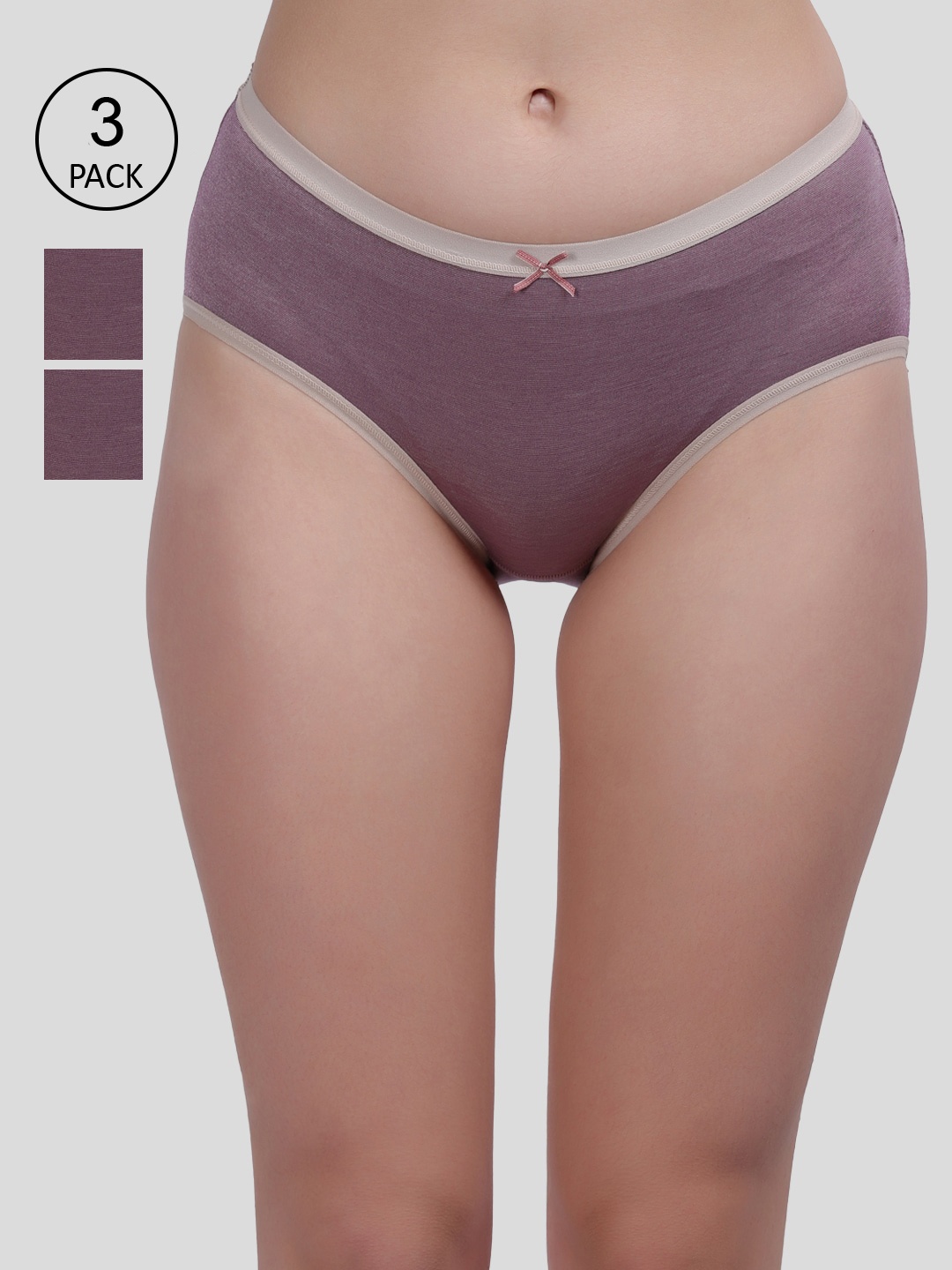 

Amour Secret Women Pack Of 3 Solid Hipster Briefs, Purple
