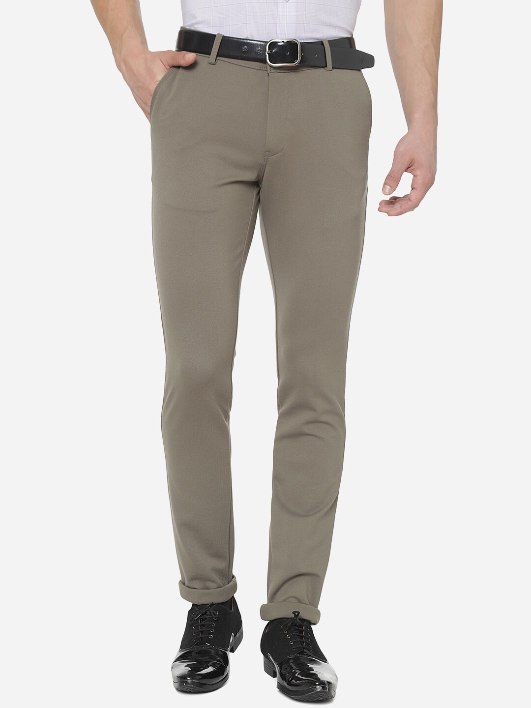 

JB STUDIO Men Brown Slim Fit Trousers