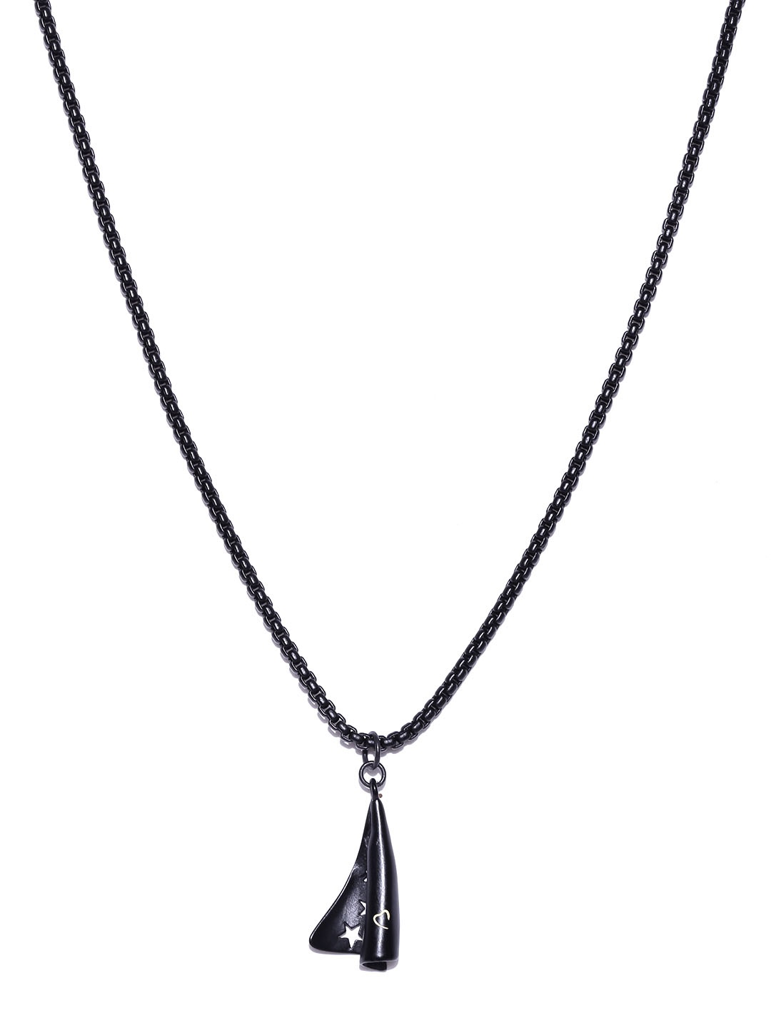 

Being Human Jewellery Men Black Pendant with Chain