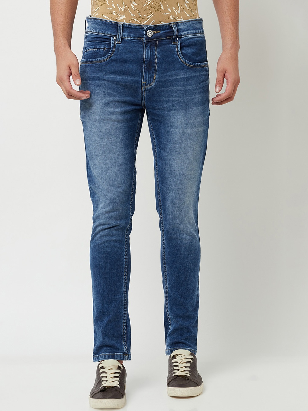 

Crimsoune Club Men Blue Urban Slim Fit Heavy Fade Stretchable Jeans