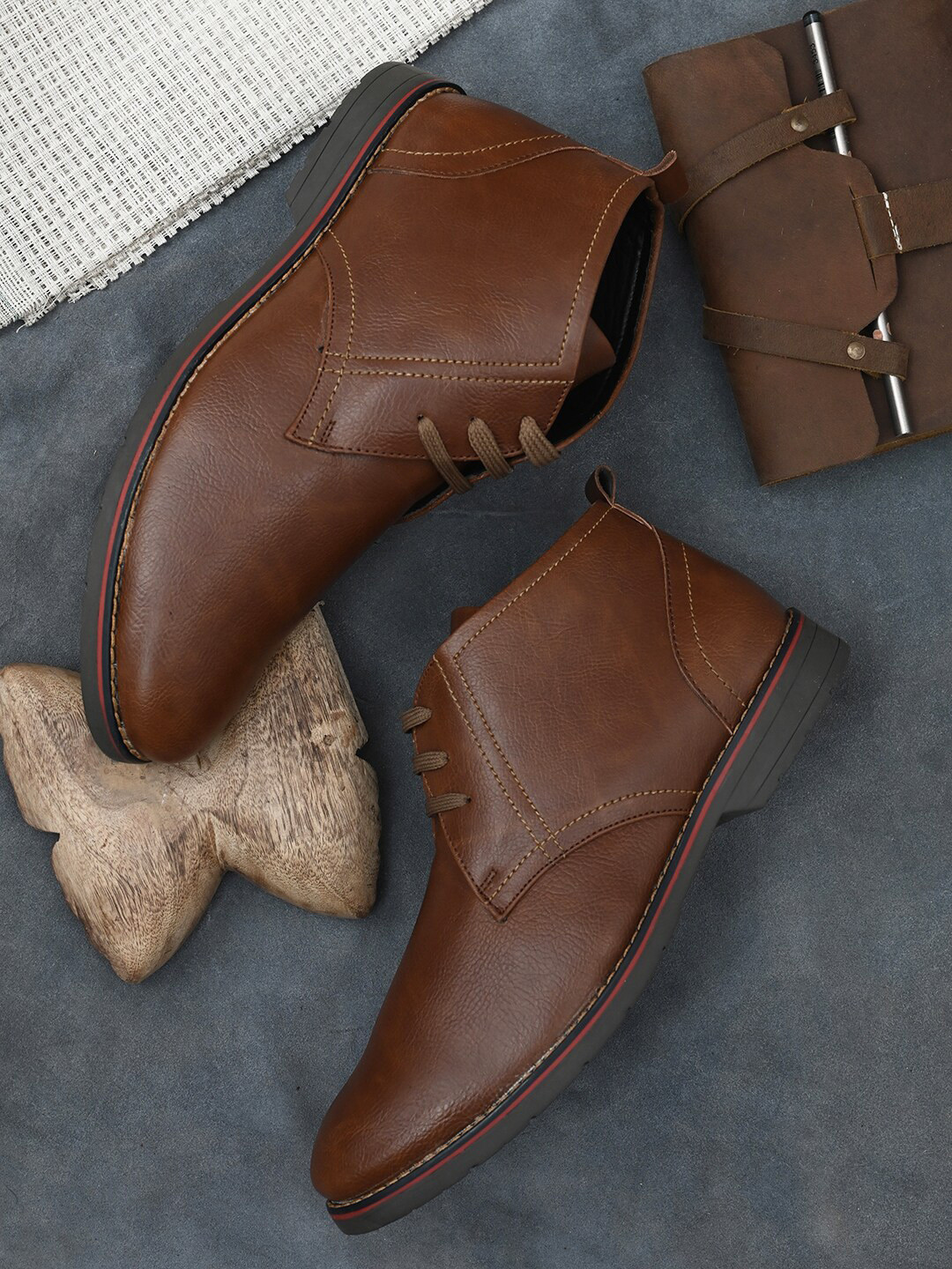 

ALBERTO MORENO Men Synthetic Casual Shoes, Tan