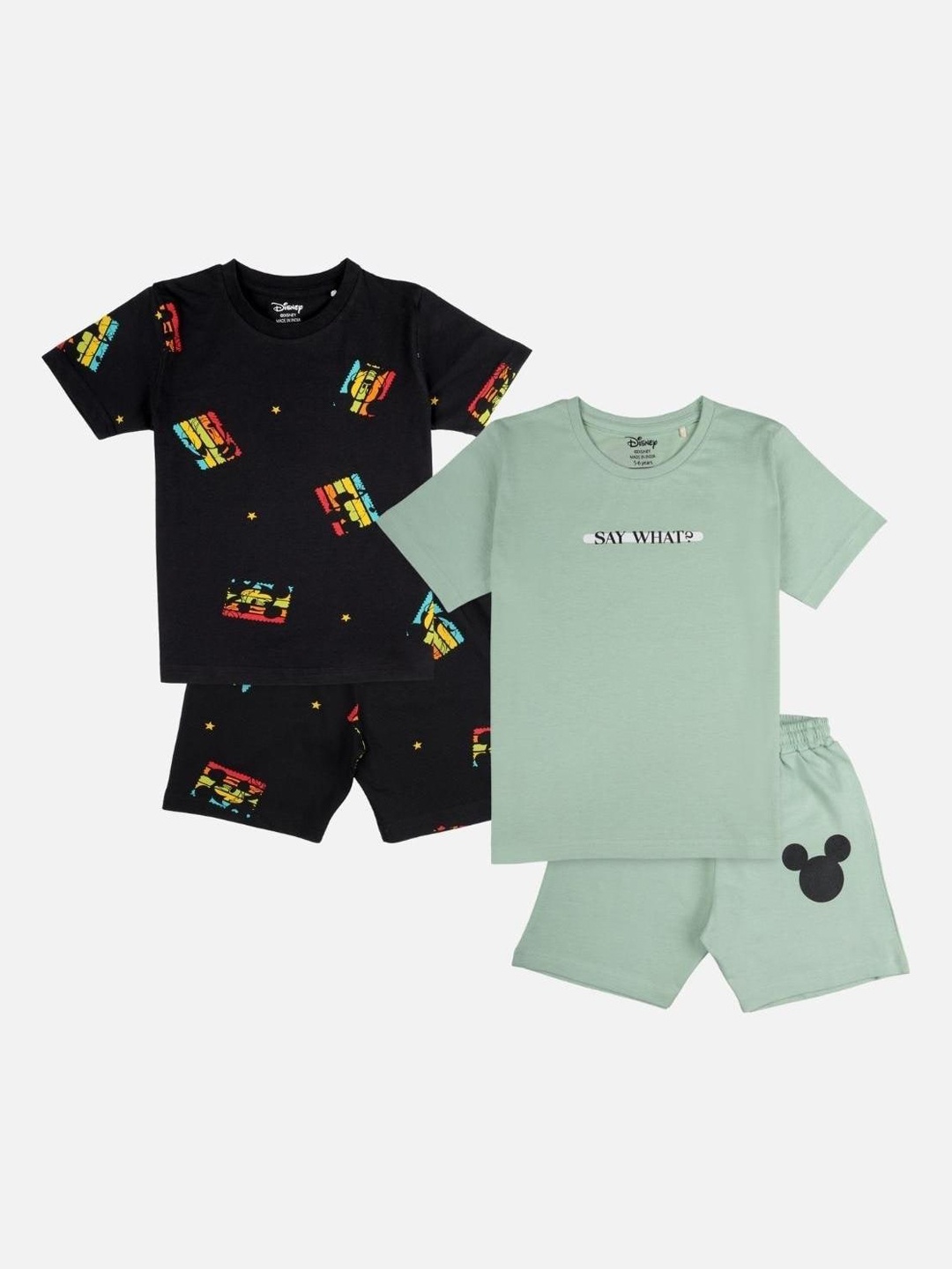 

Nap Chief Unisex Kids Green & Black Printed Night suit