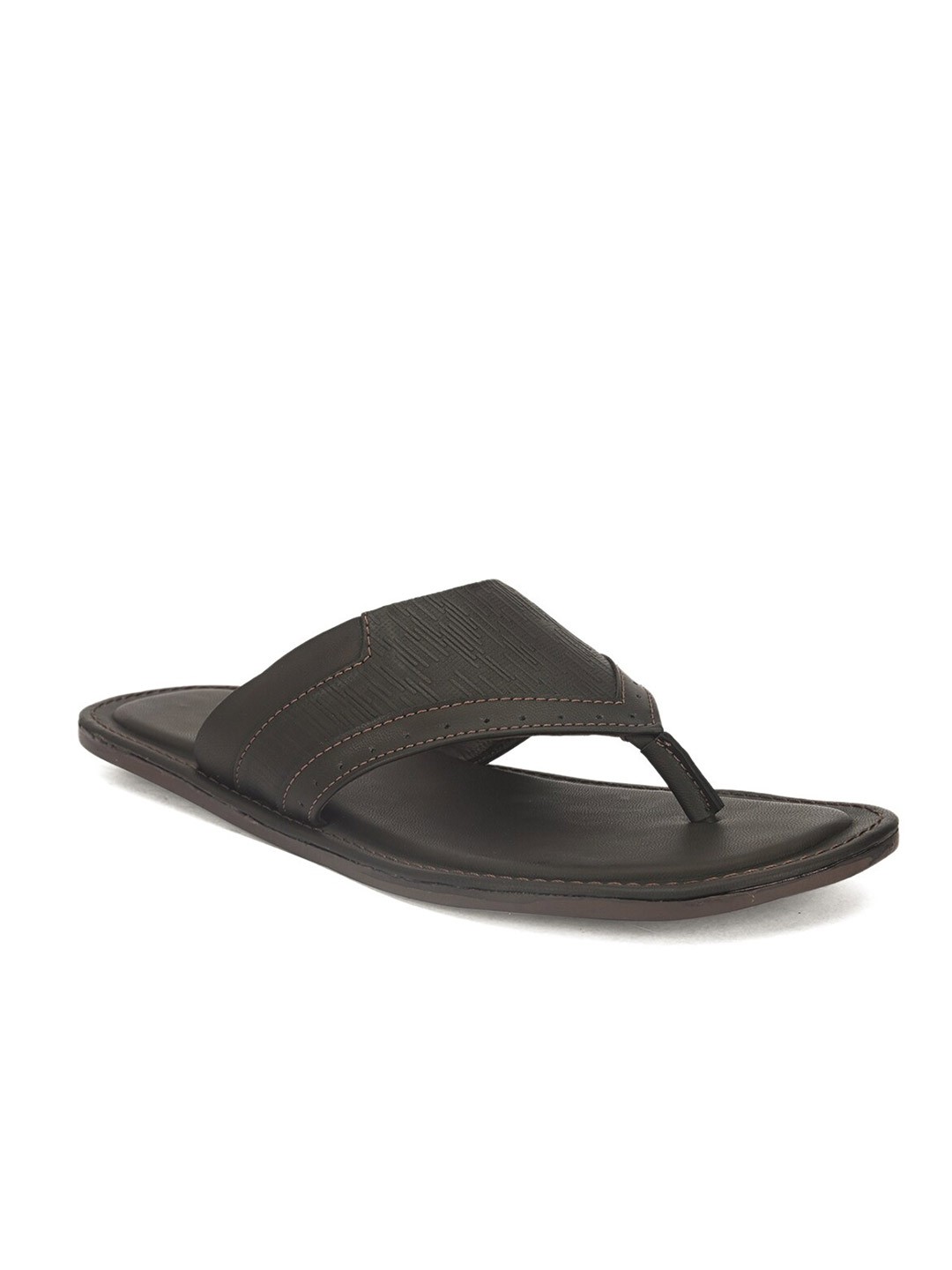 

birgos Men Brown & Black Comfort Sandals