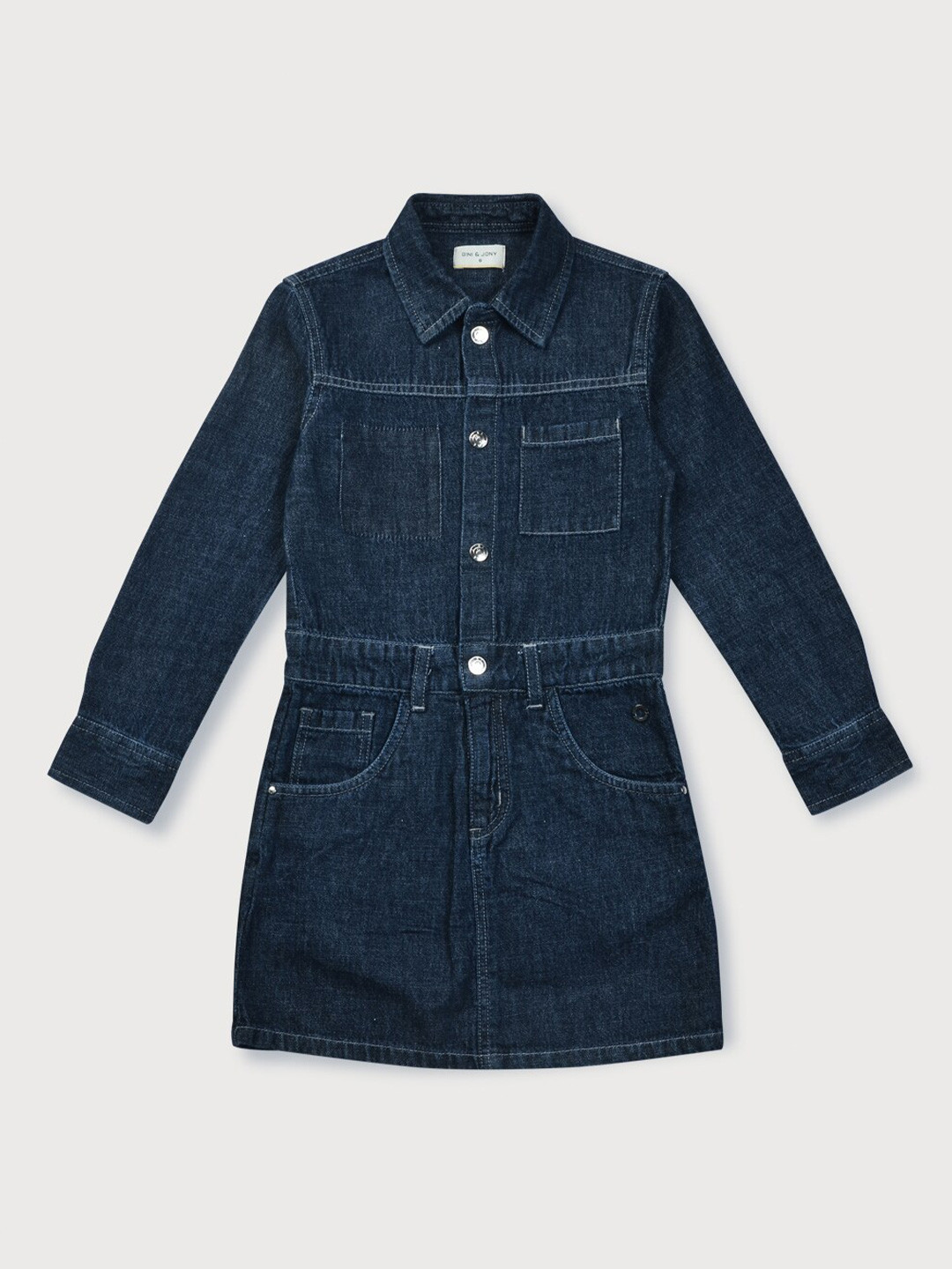 

Gini and Jony Girls Navy Blue Denim Shirt Dress