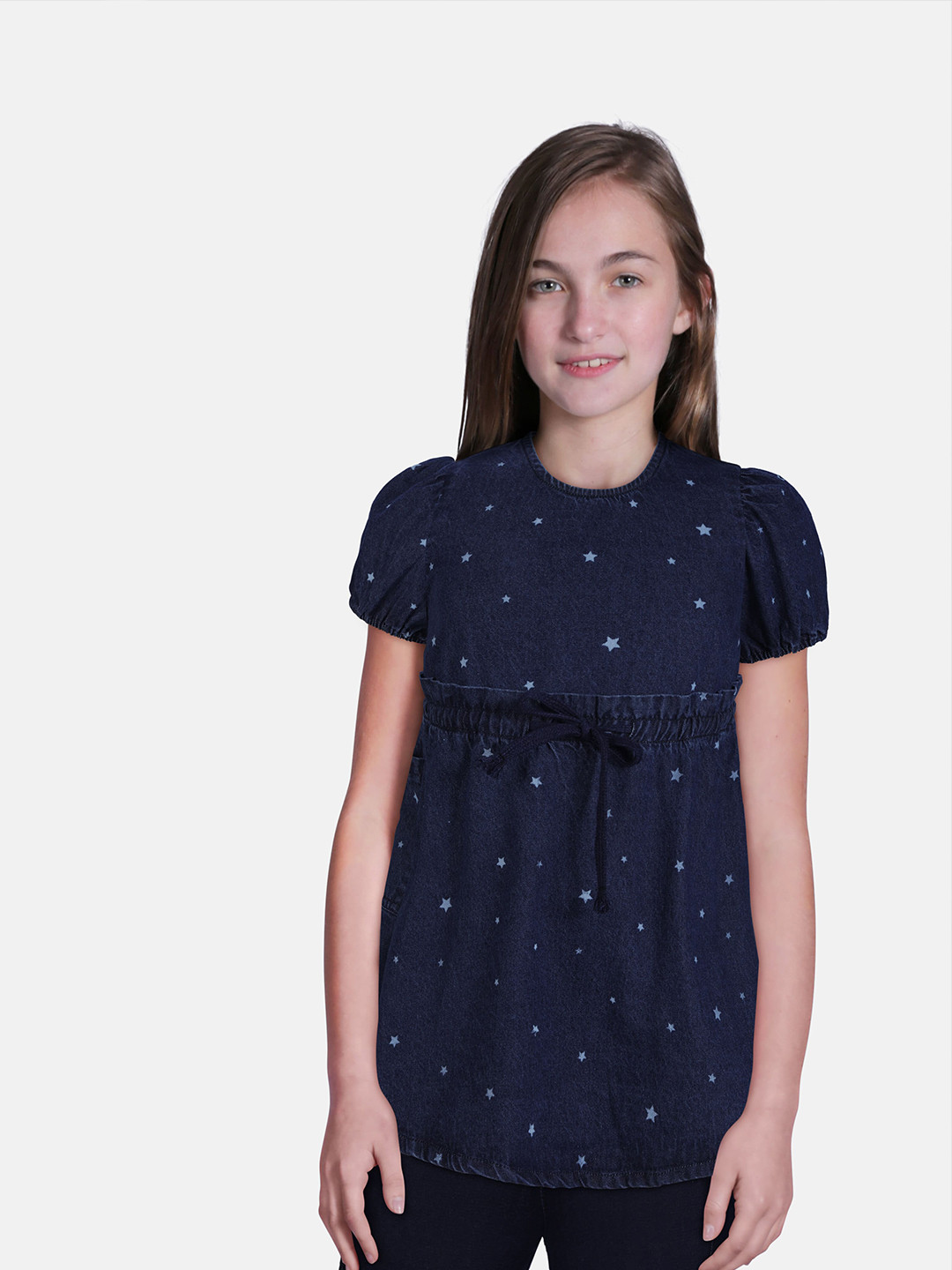 

Gini and Jony Girls Navy Blue Denim Dress