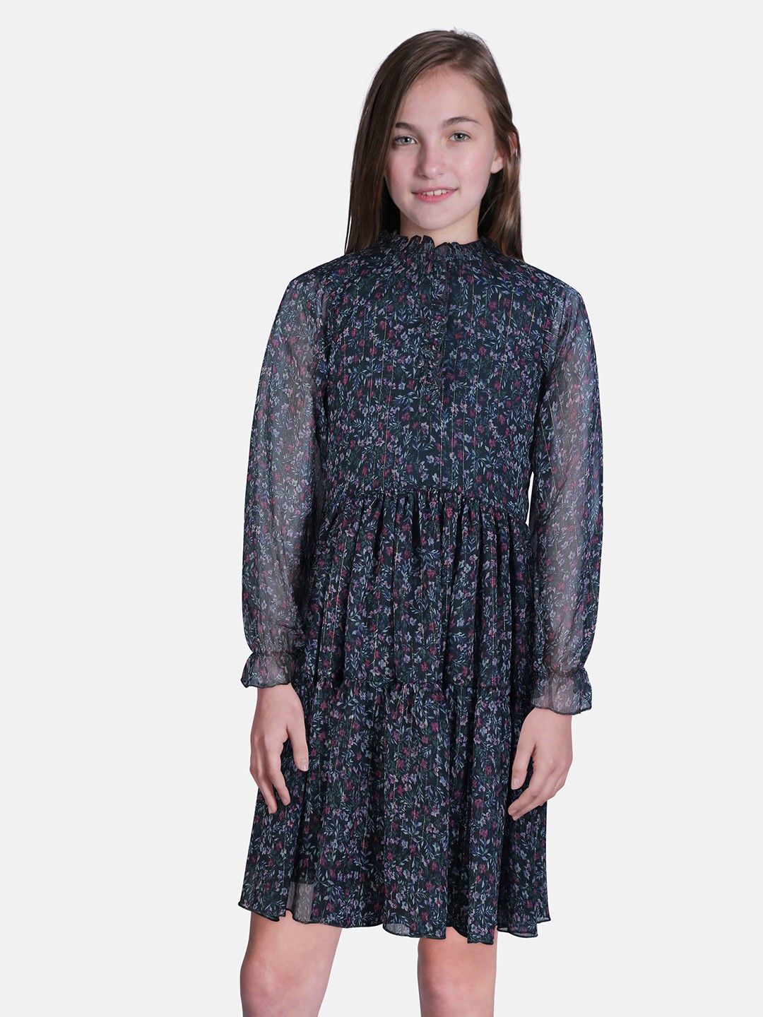 

Gini and Jony Girls Green Floral Dress