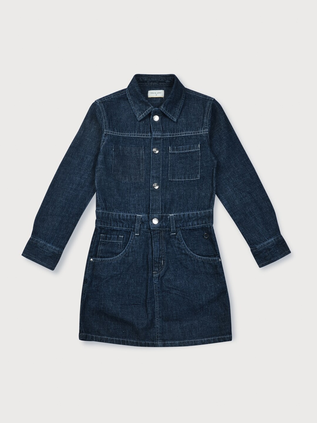 

Gini and Jony Girls Navy Blue Denim Shirt Dress