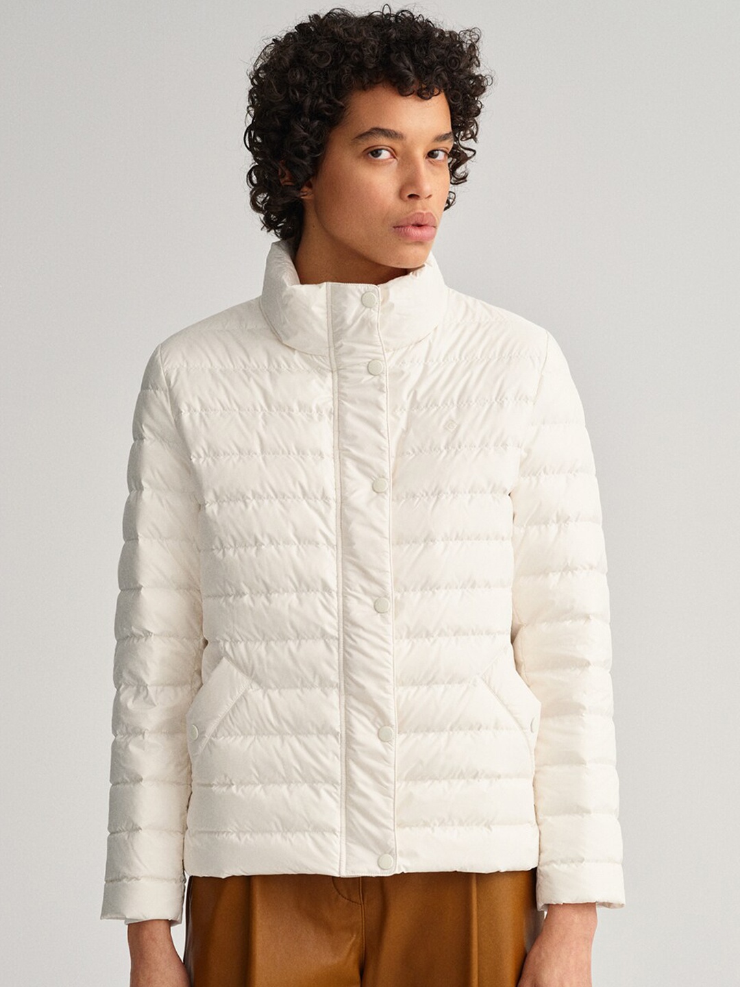 

GANT Mock Collar Long Sleeves Padded Jacket, Cream
