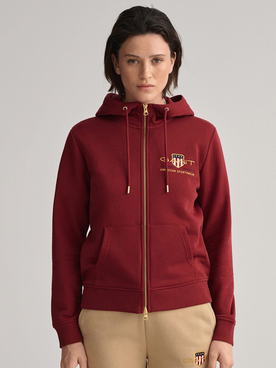 

GANT Women Red Hooded Sweatshirt