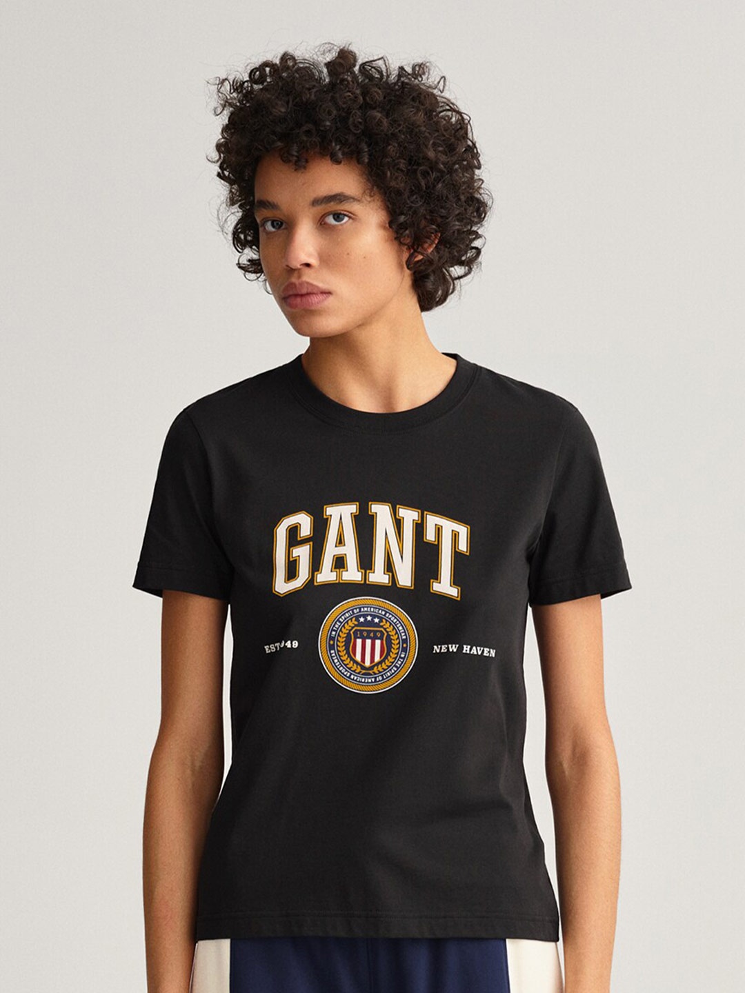 

GANT Women Black Typography T-shirt