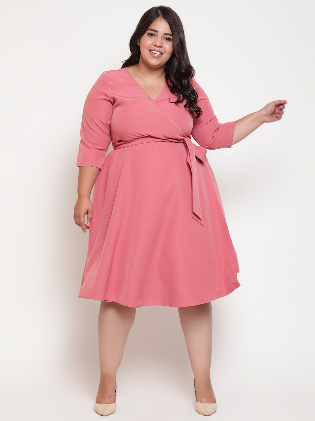 

Amydus Women Plus Size Rose Wrap Dress