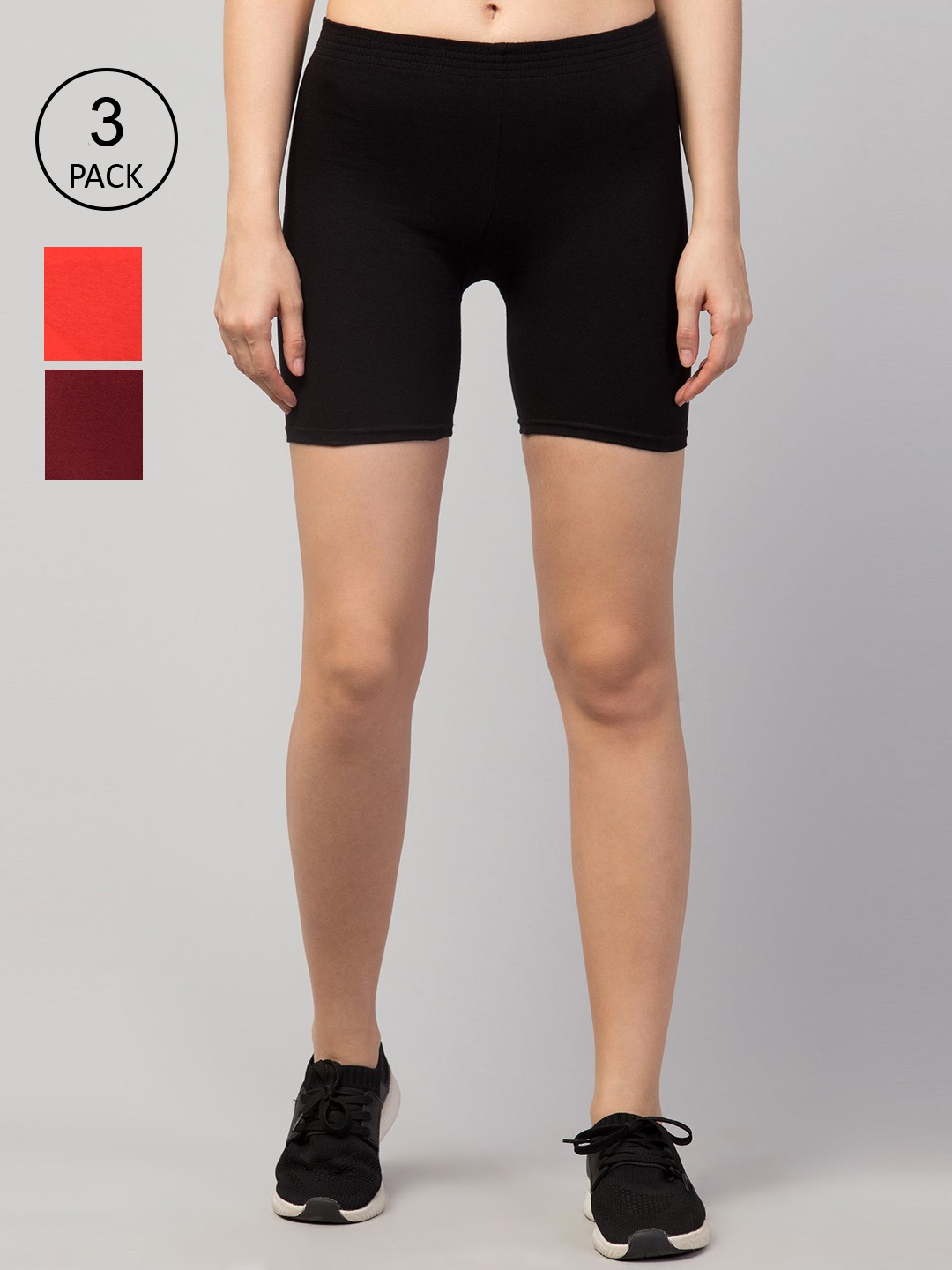 

Apraa & Parma Women Black Slim Fit Cycling Sports Shorts