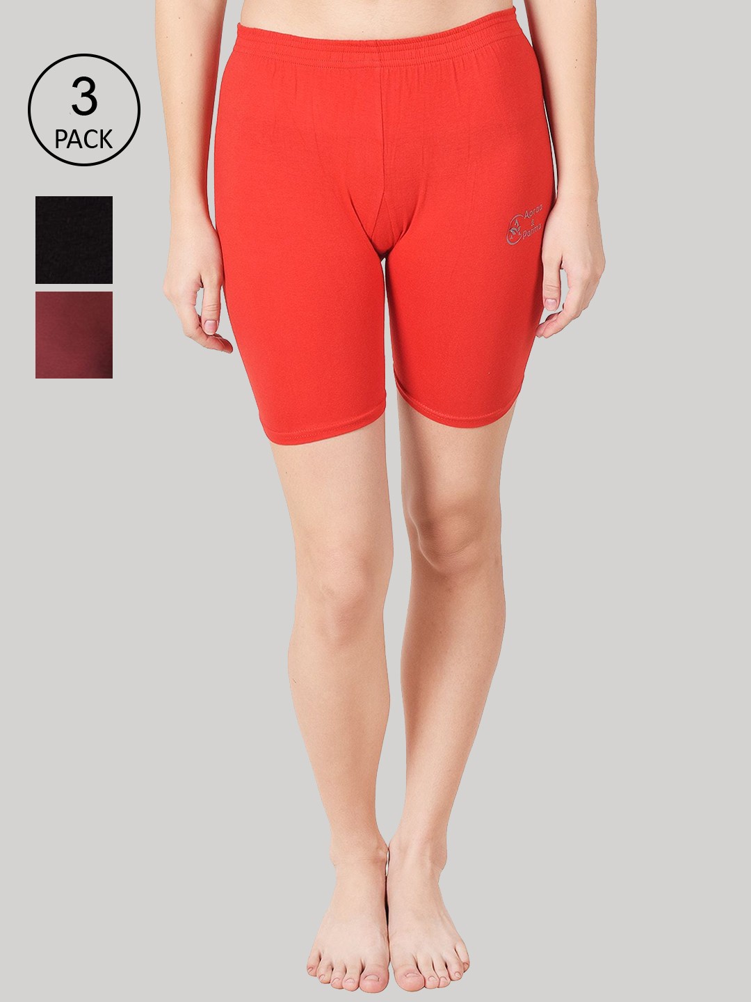 

Apraa & Parma Women Red Slim Fit Cycling Shorts