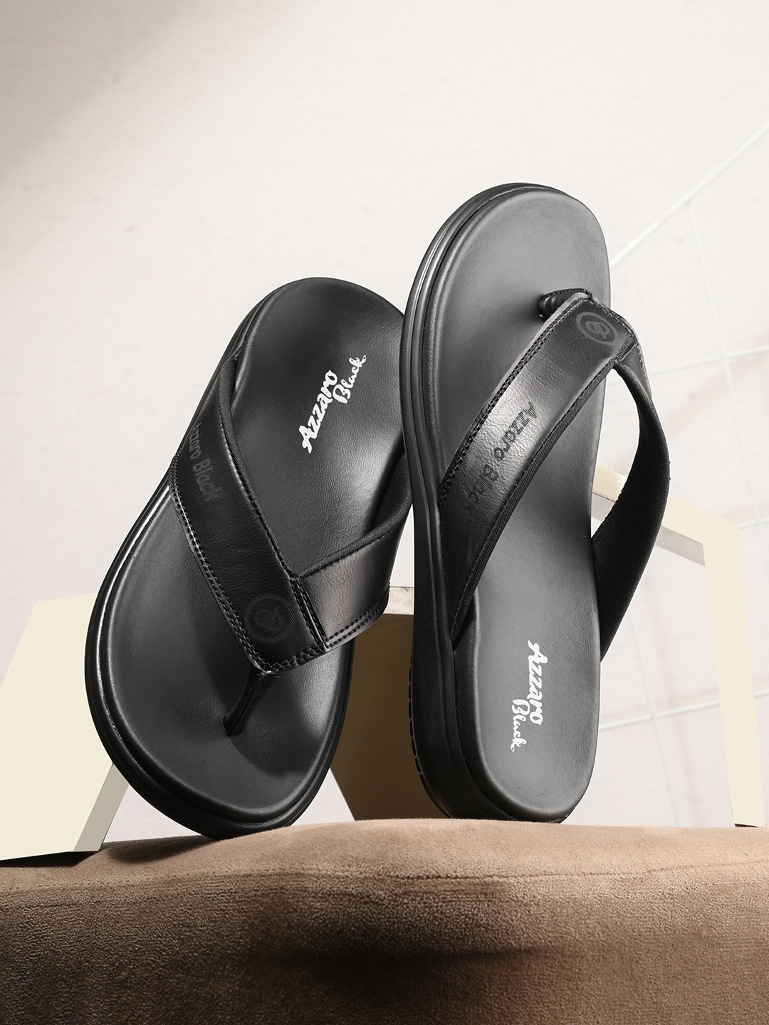 

Azzaro Black Men Black Thong Flip-Flops