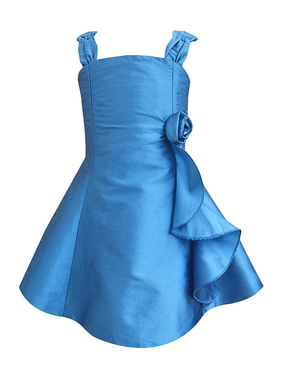 

A T U N Turquoise Blue Ruffles Fit & Flare Dress