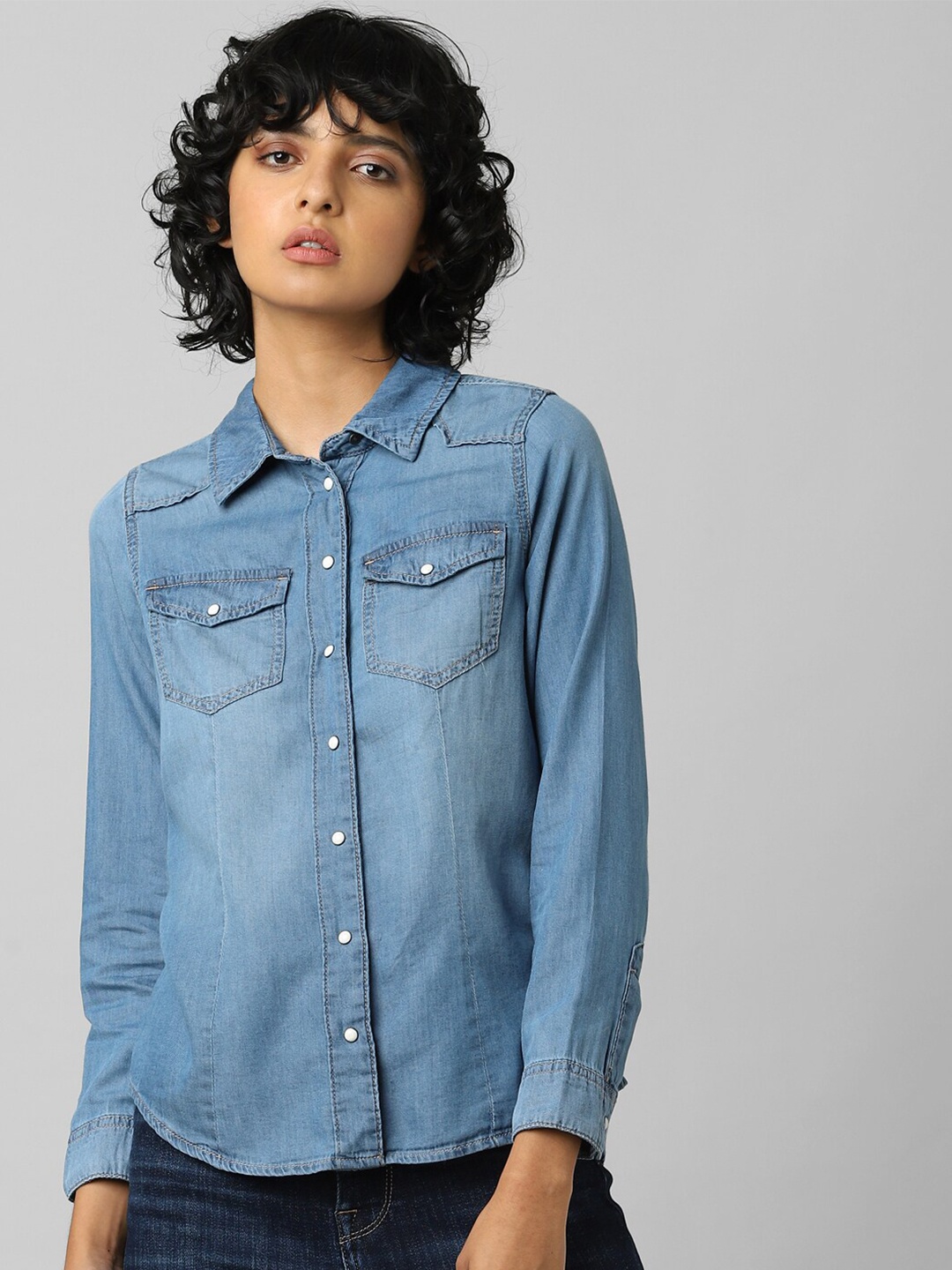 

ONLY Women Blue Casual Shirt