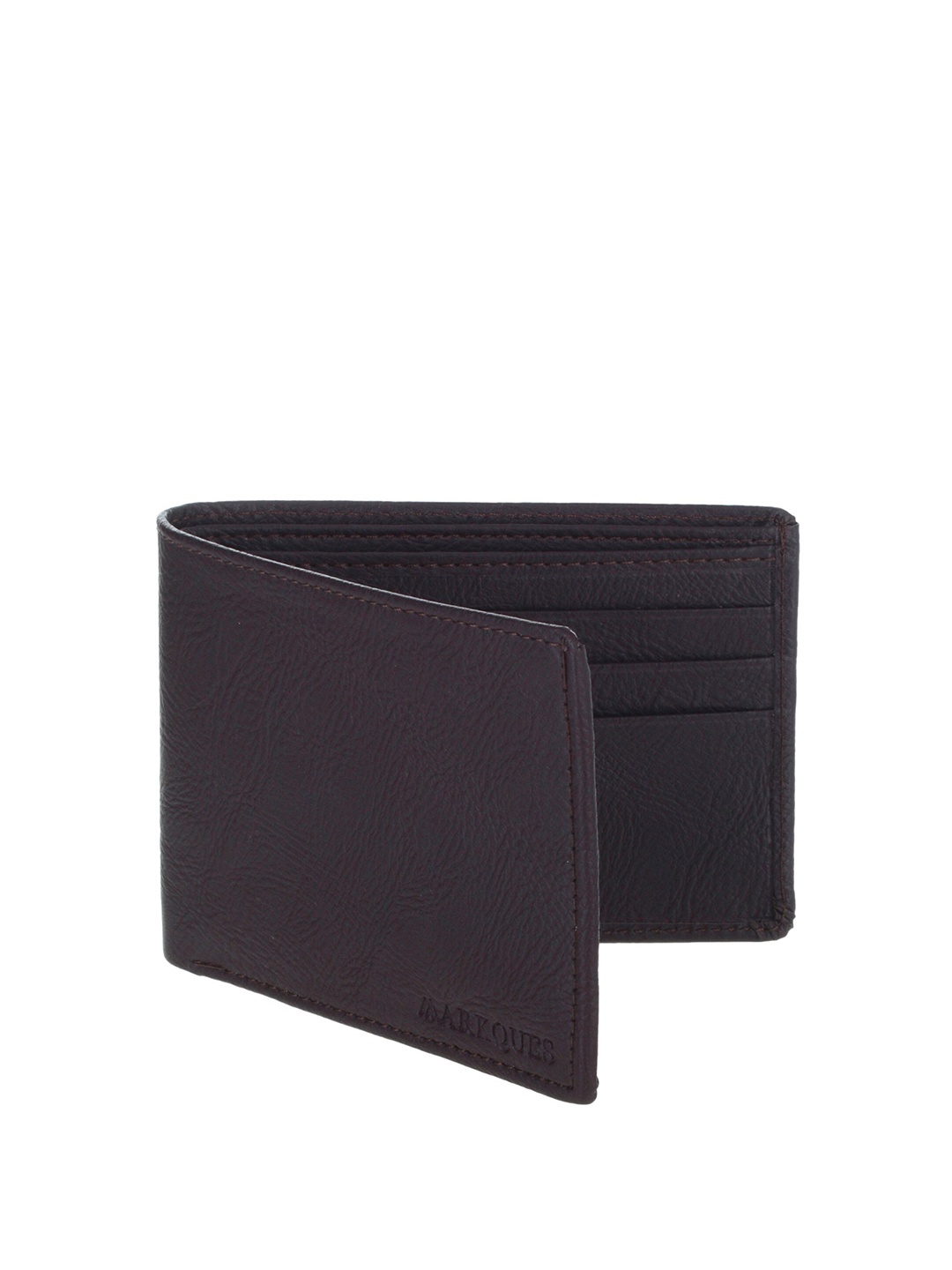 

MARKQUES Men Brown Leather Two Fold Wallet