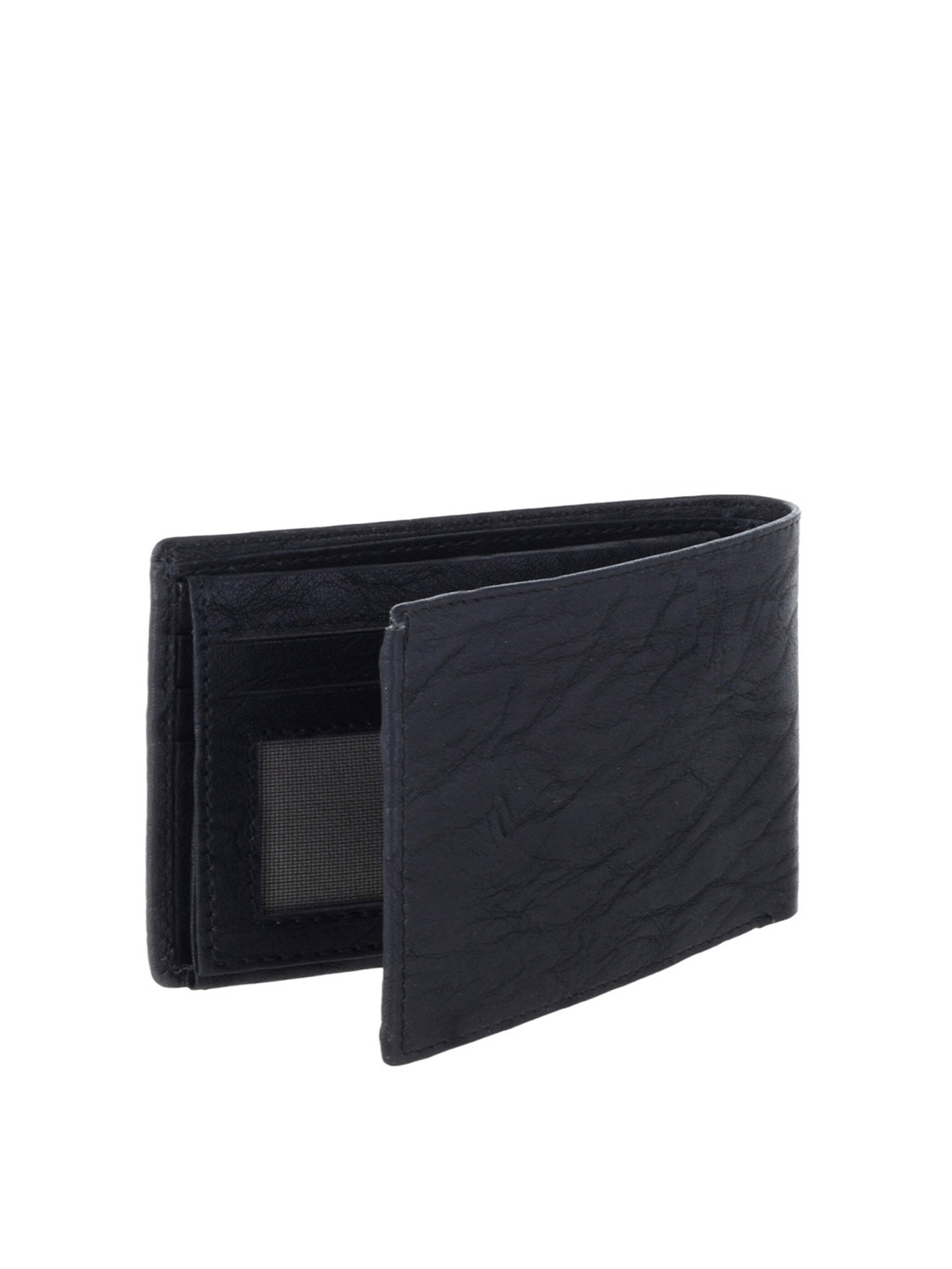 

MARKQUES Men Blue Textured Leather Two Fold Wallet with SIM Card Holder