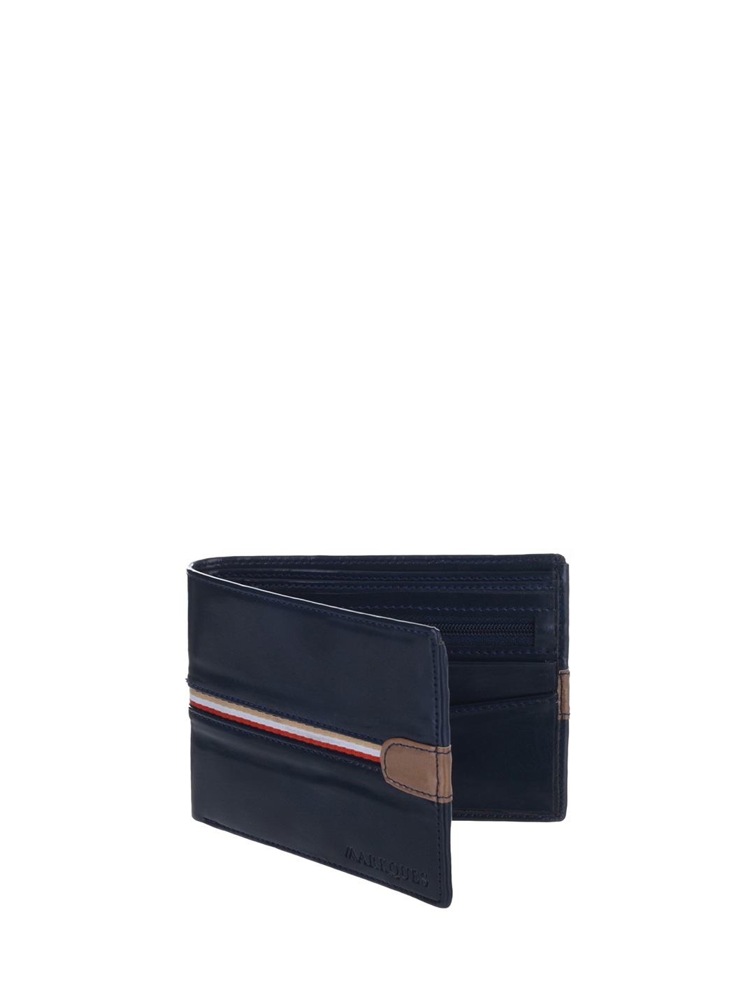 

MARKQUES Men Blue Leather Two Fold Wallet
