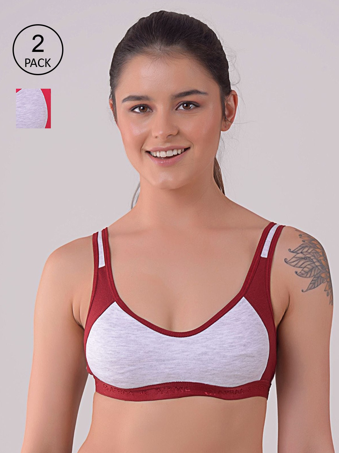 

Apraa & Parma Pack of 2 Everyday Bra, Maroon
